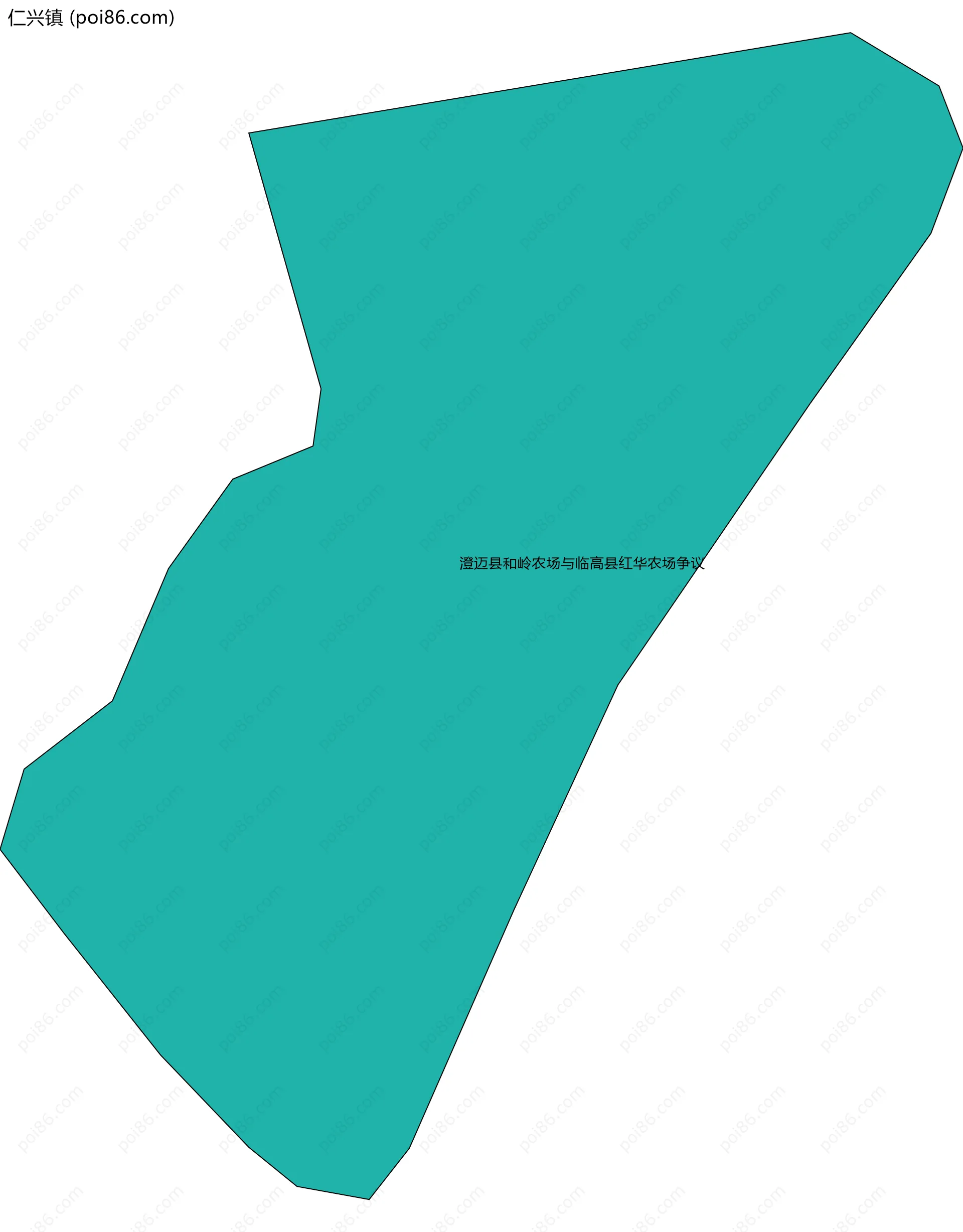 仁兴镇边界地图(五级行政区划)