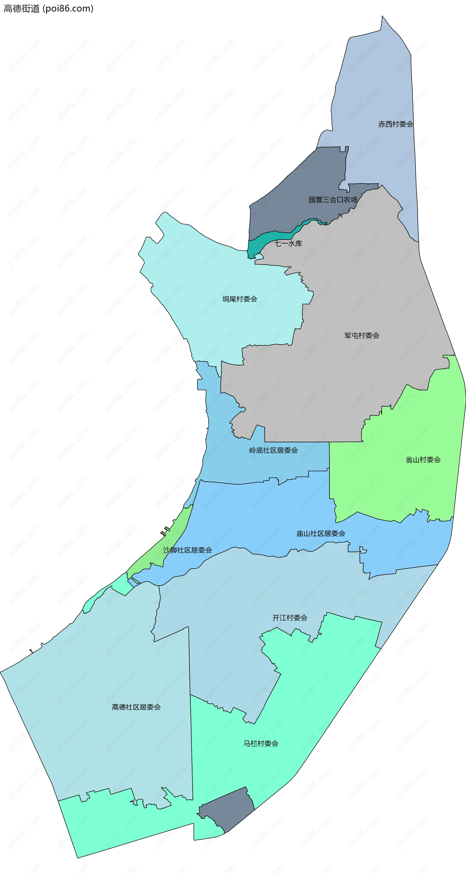 高德街道边界地图(五级行政区划)