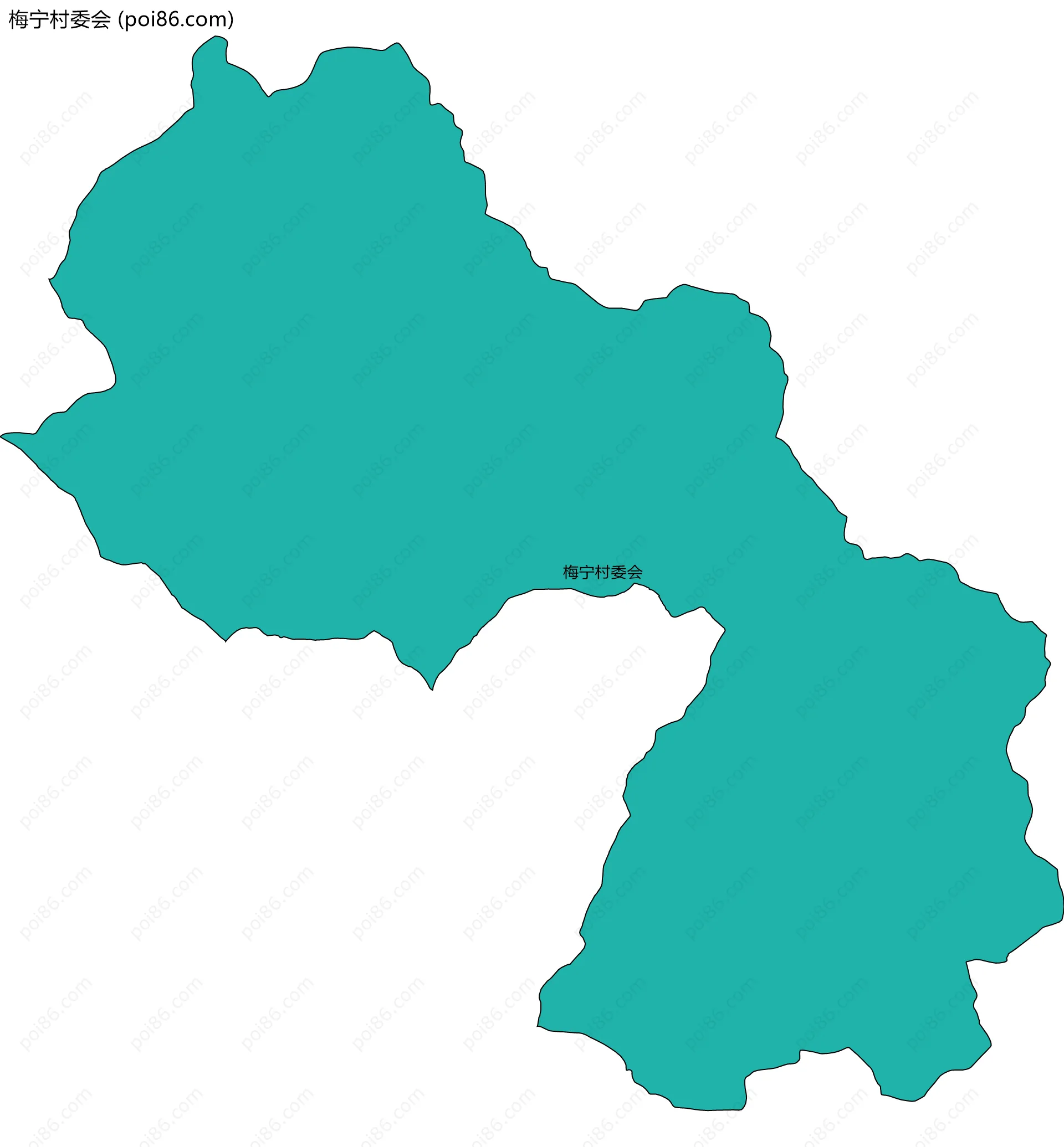 梅宁村委会边界地图