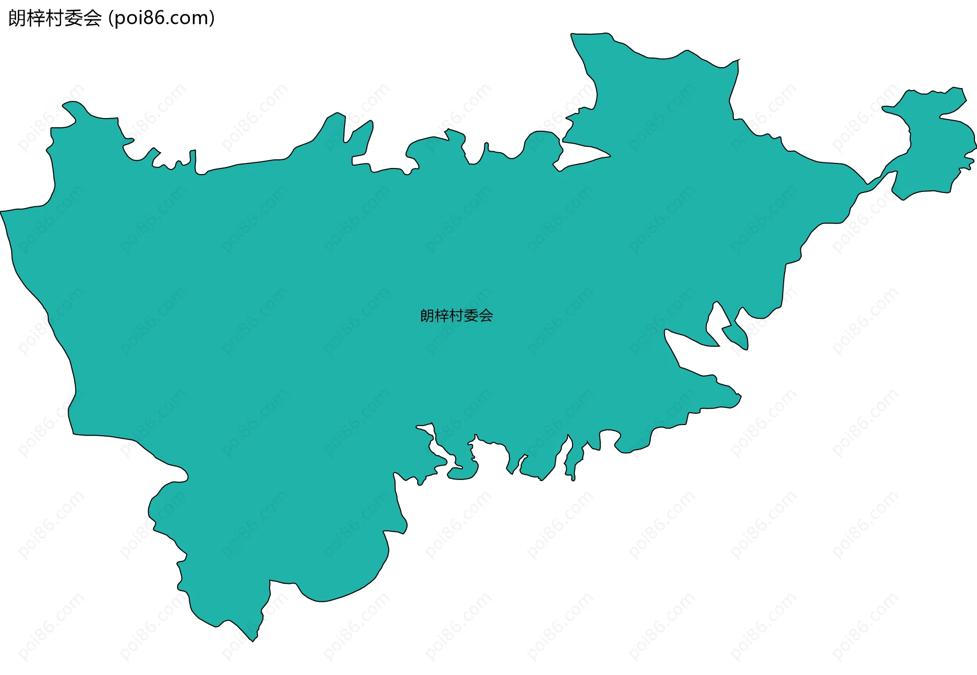 朗梓村委会边界地图