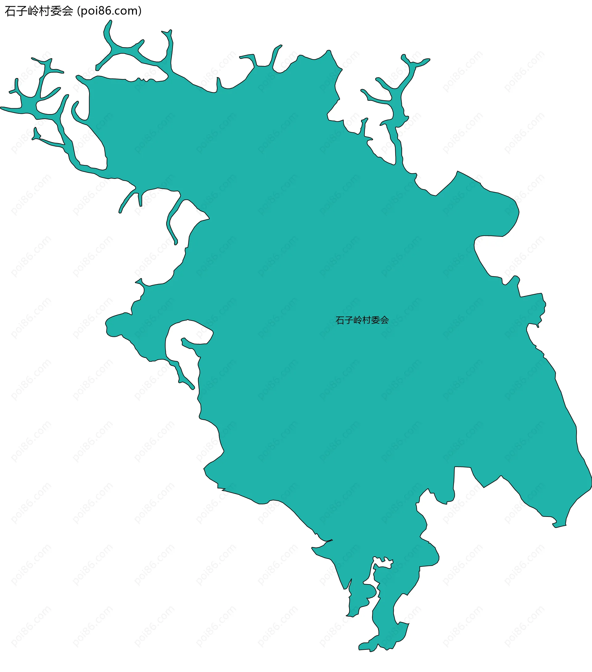 石子岭村委会边界地图
