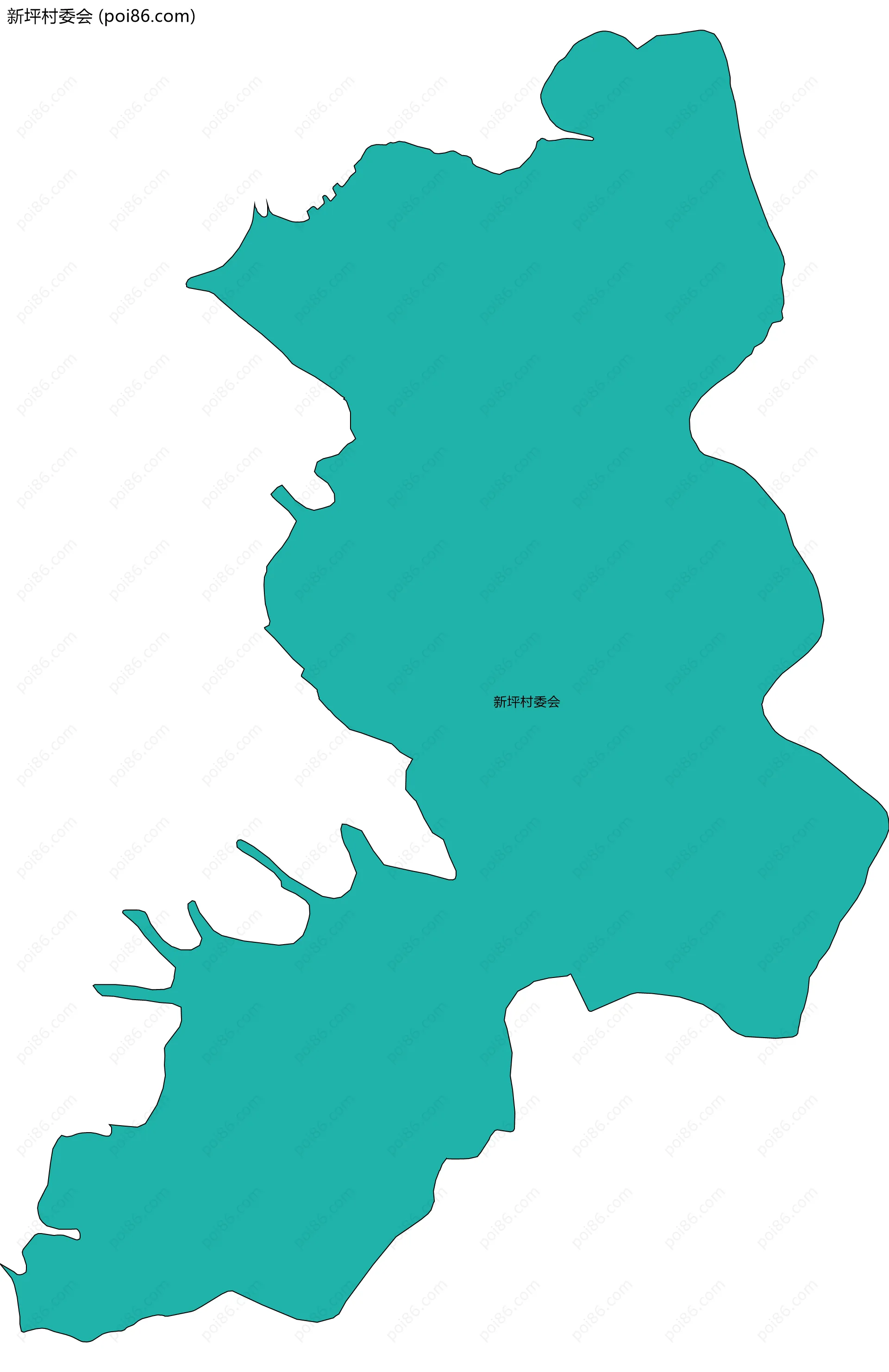 新坪村委会边界地图