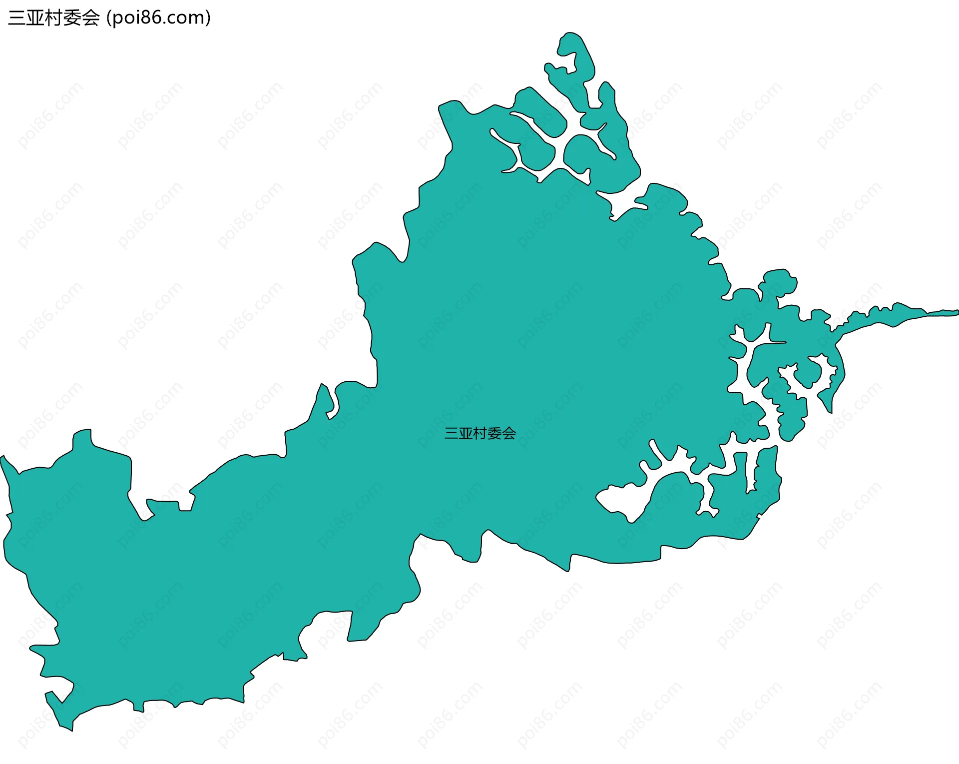 三亚村委会边界地图