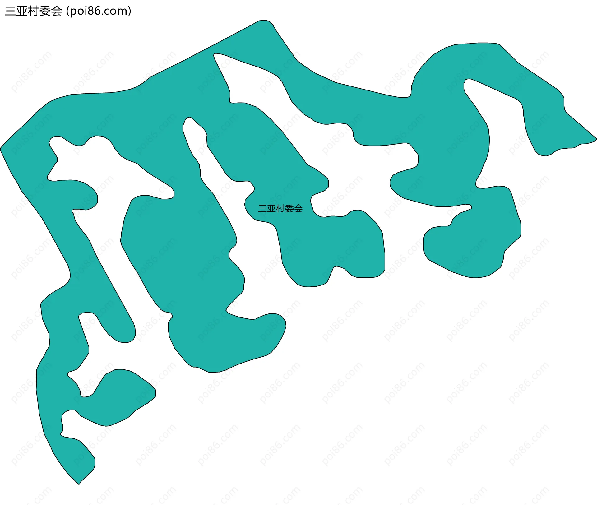 三亚村委会边界地图