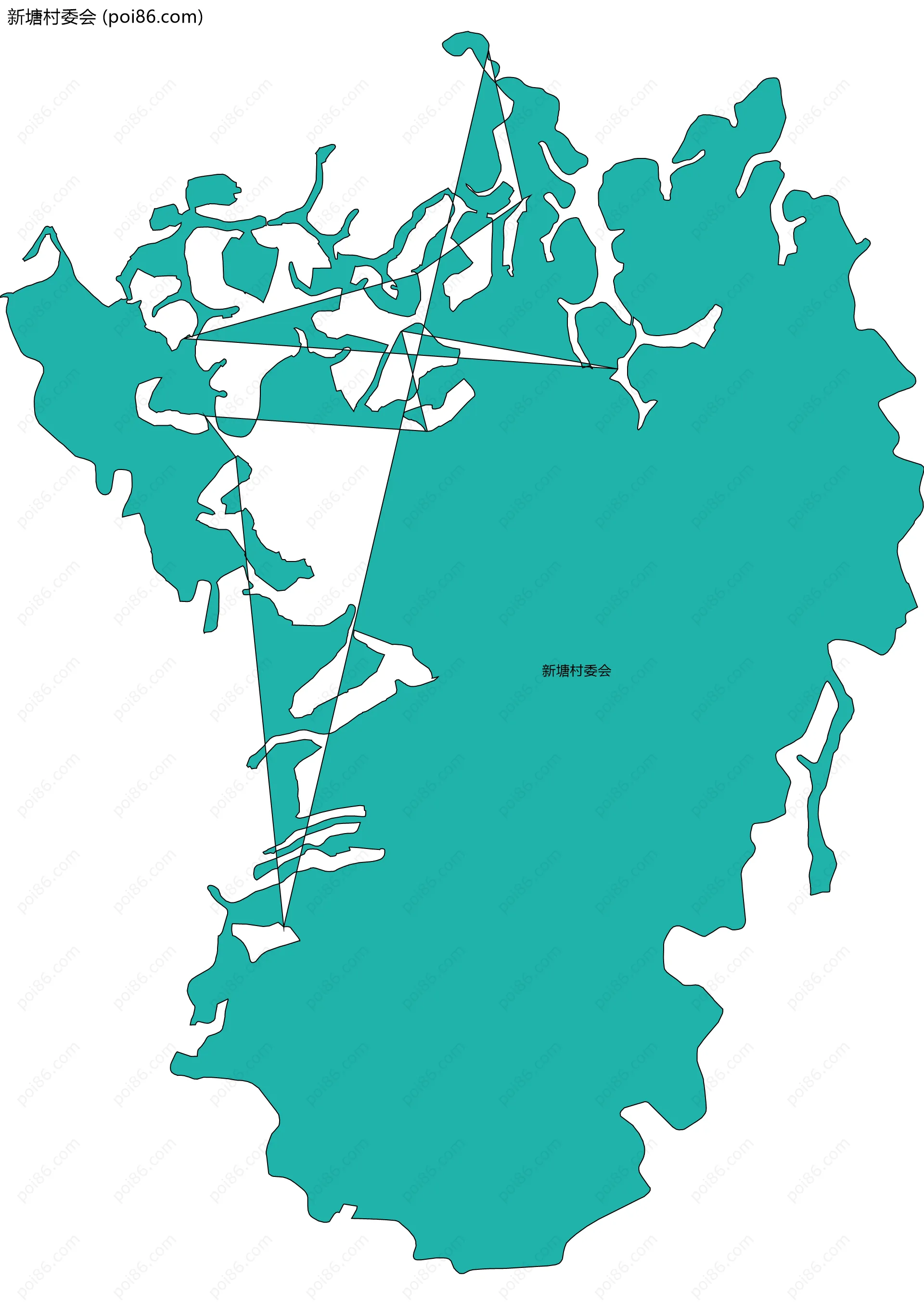 新塘村委会边界地图