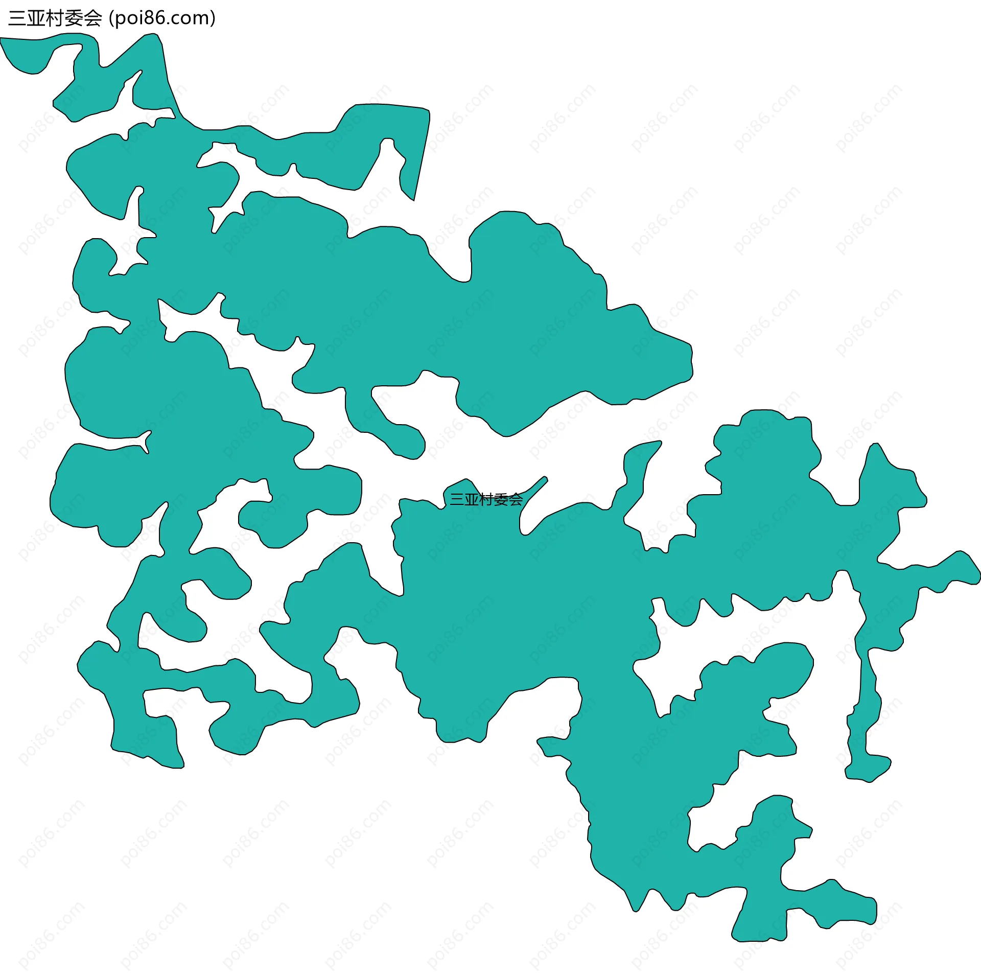 三亚村委会边界地图