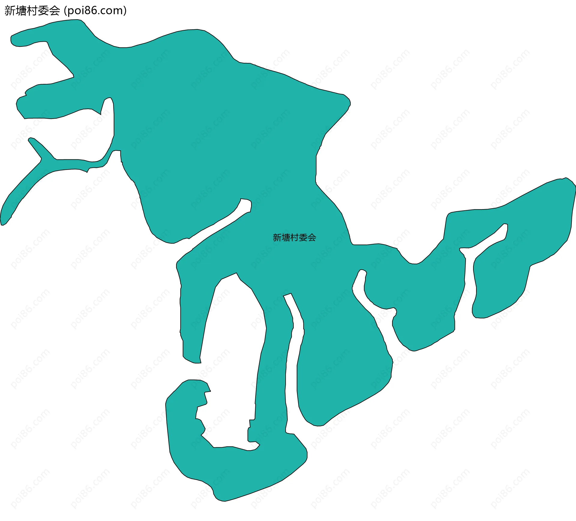 新塘村委会边界地图