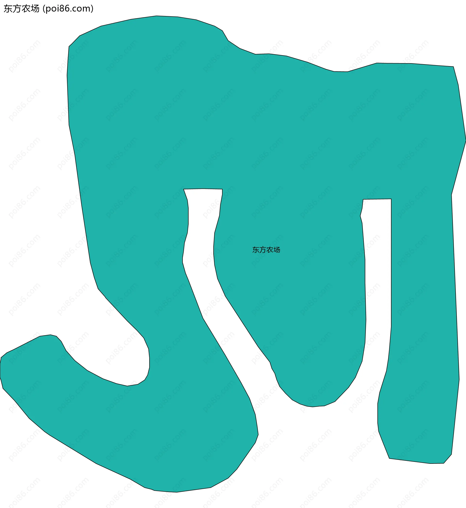 东方农场边界地图