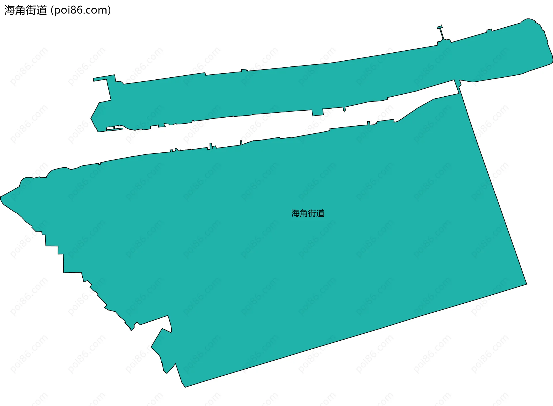 海角街道边界地图