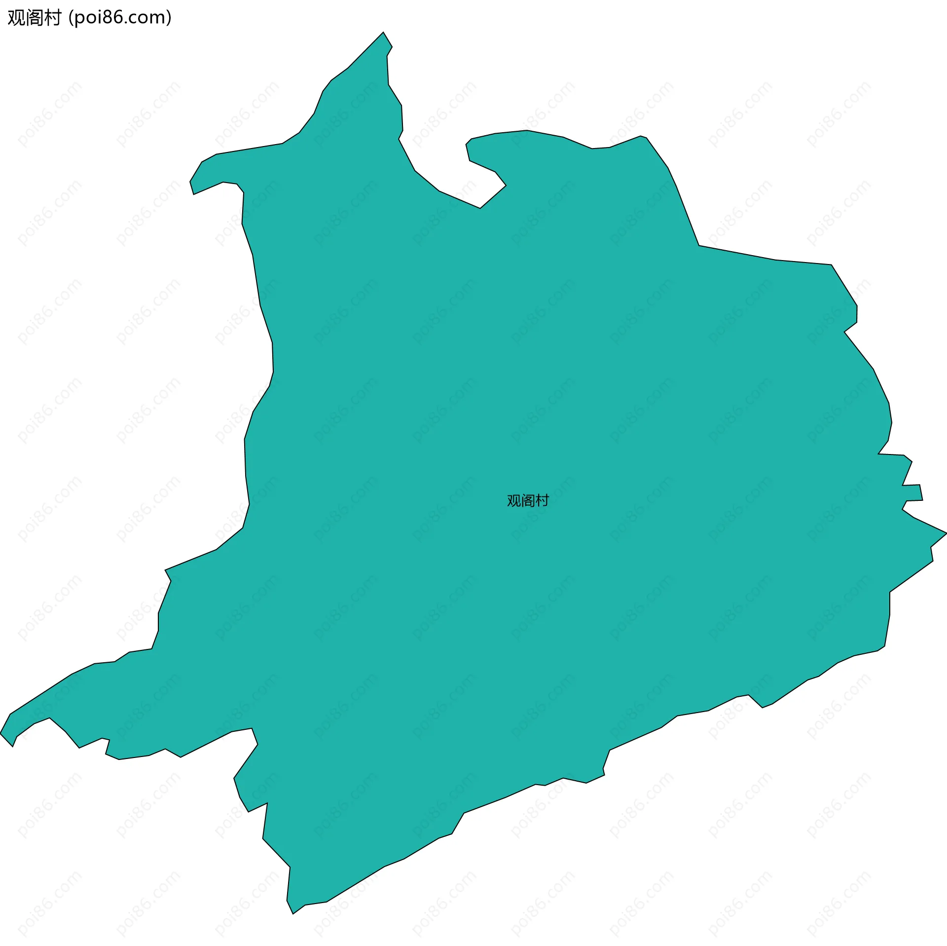 观阁村边界地图