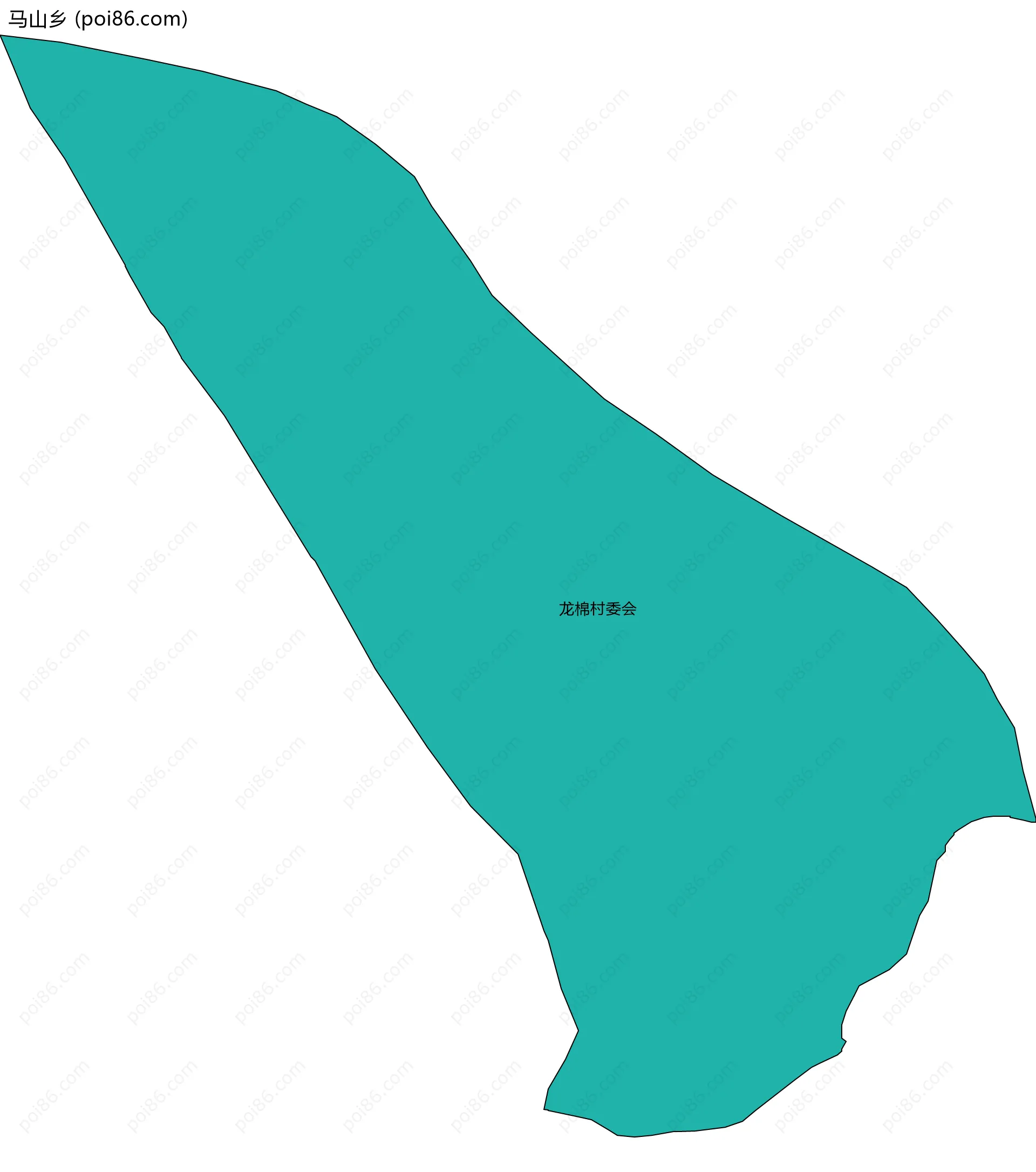 马山乡边界地图(五级行政区划)