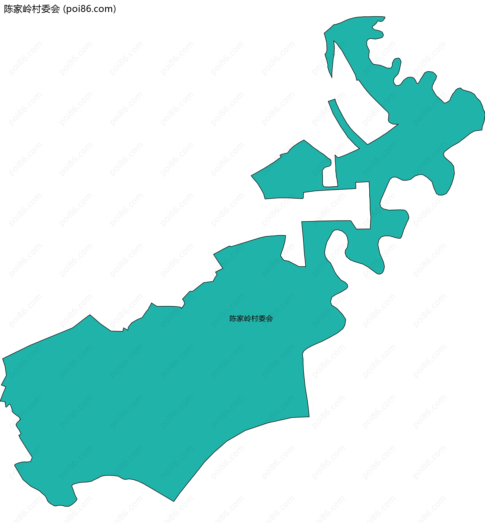 陈家岭村委会边界地图