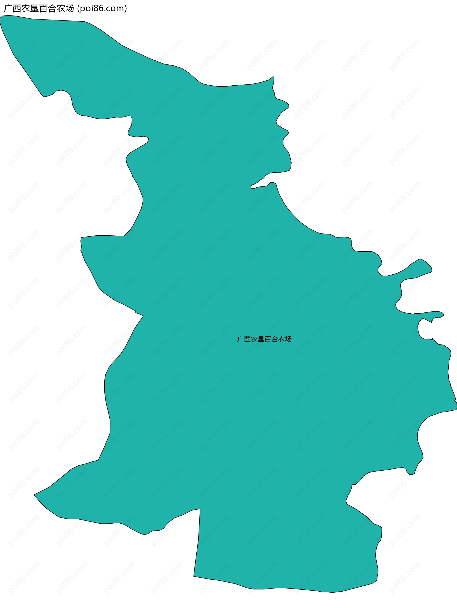 广西农垦百合农场边界地图