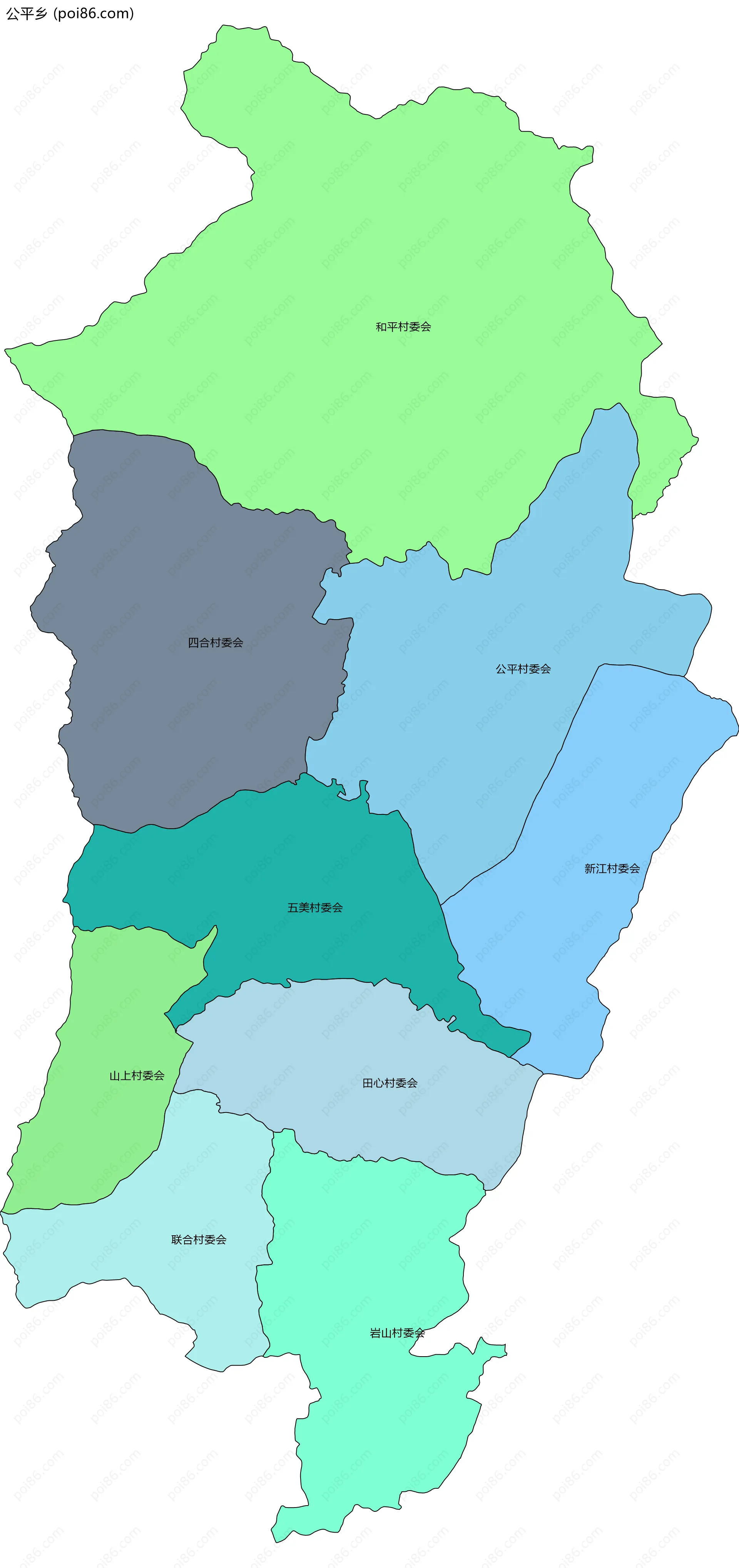 公平乡边界地图(五级行政区划)