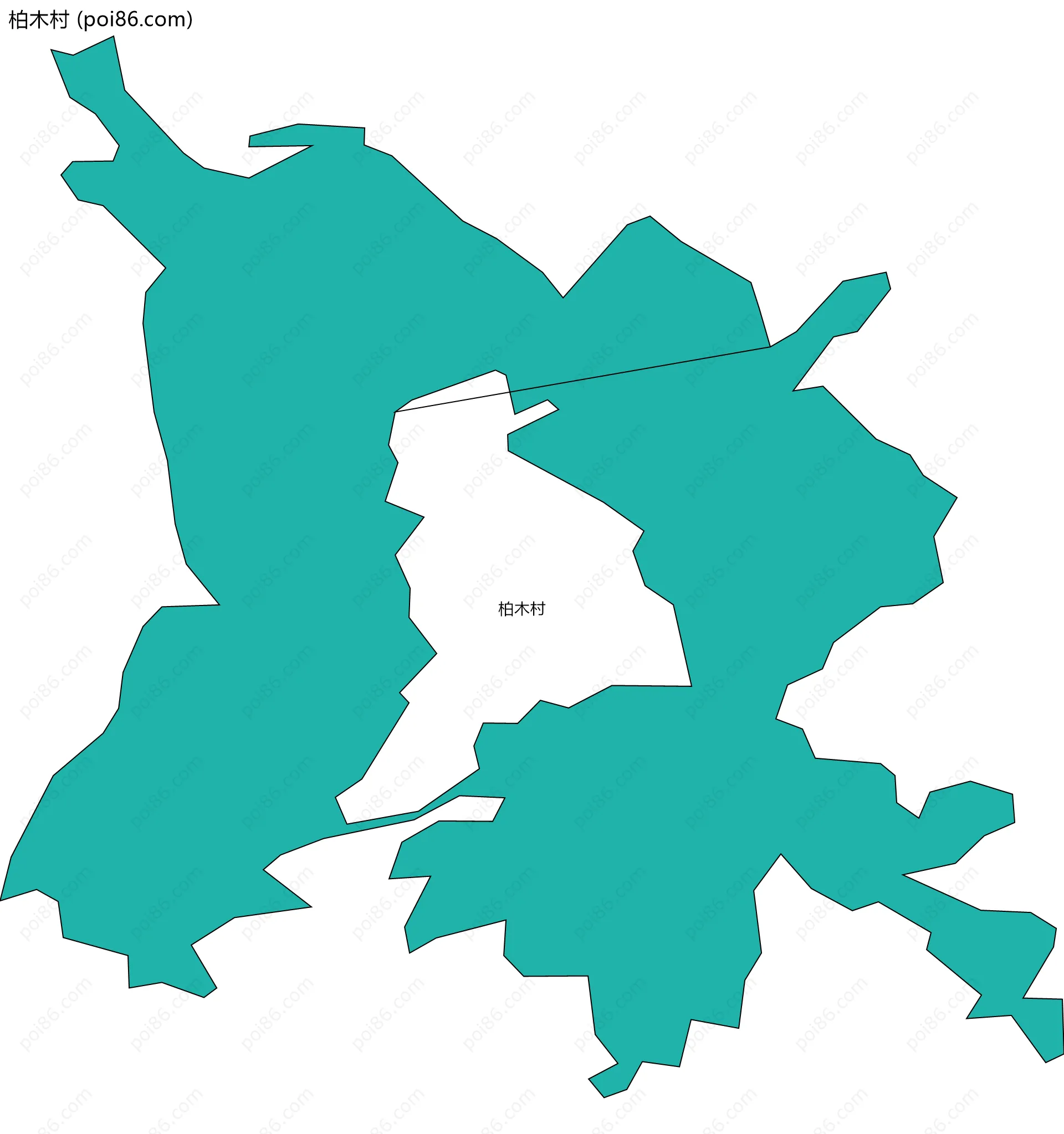 柏木村边界地图