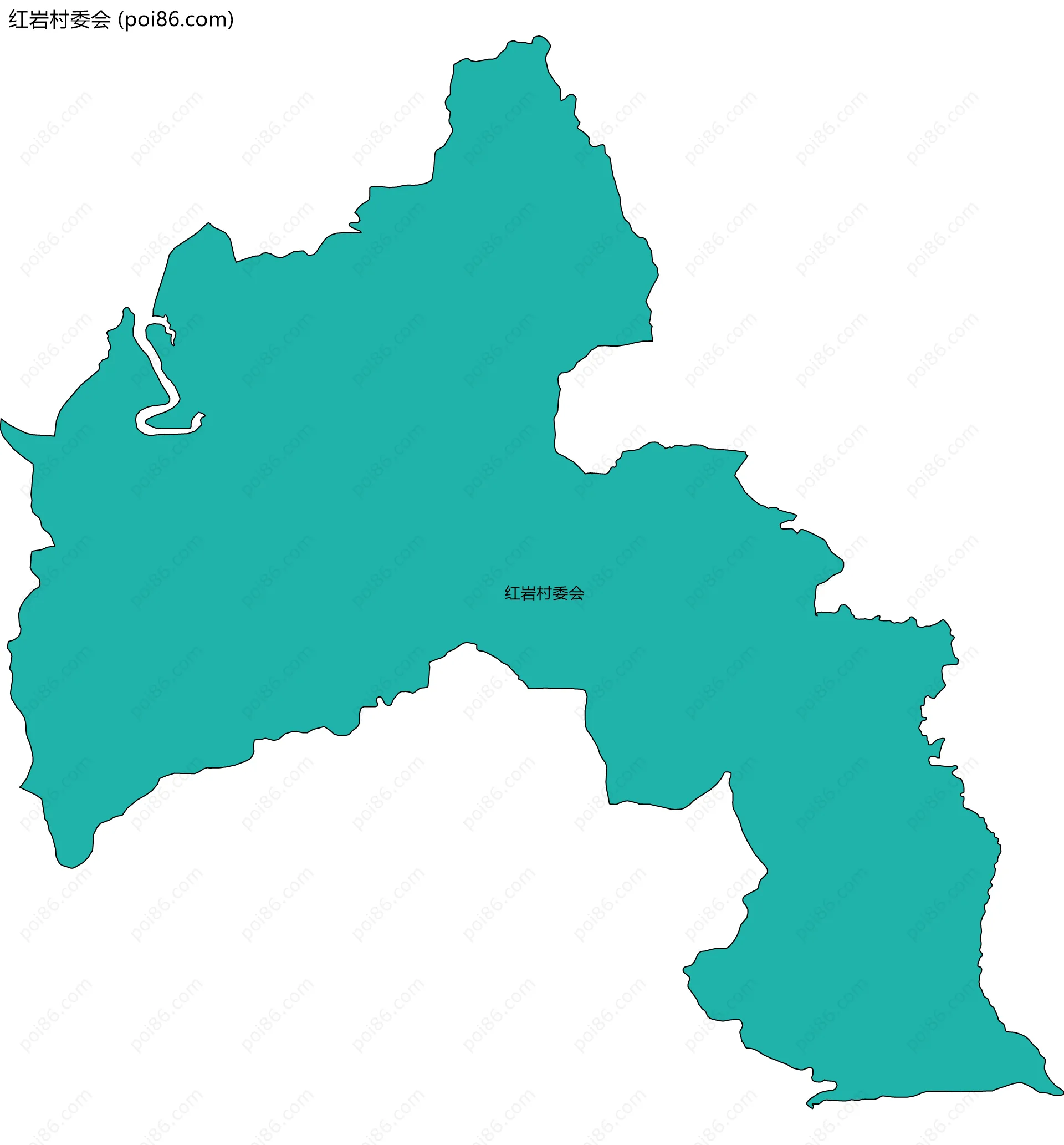 红岩村委会边界地图