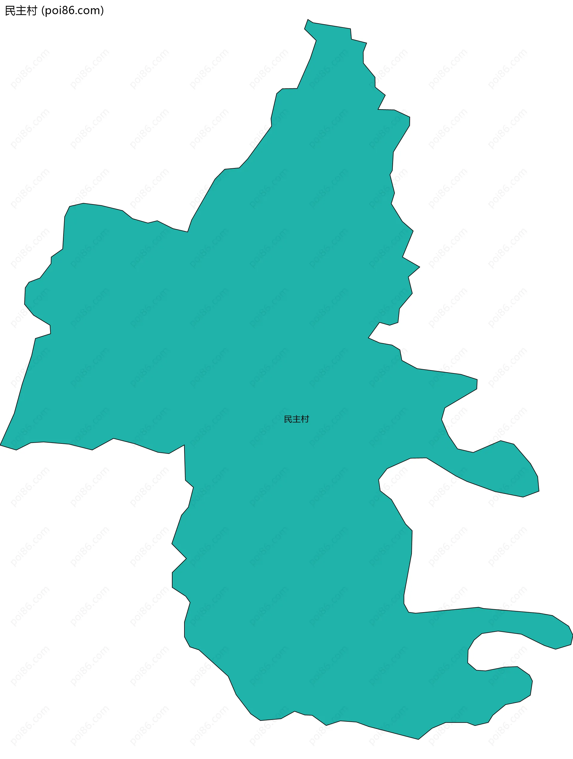 民主村边界地图