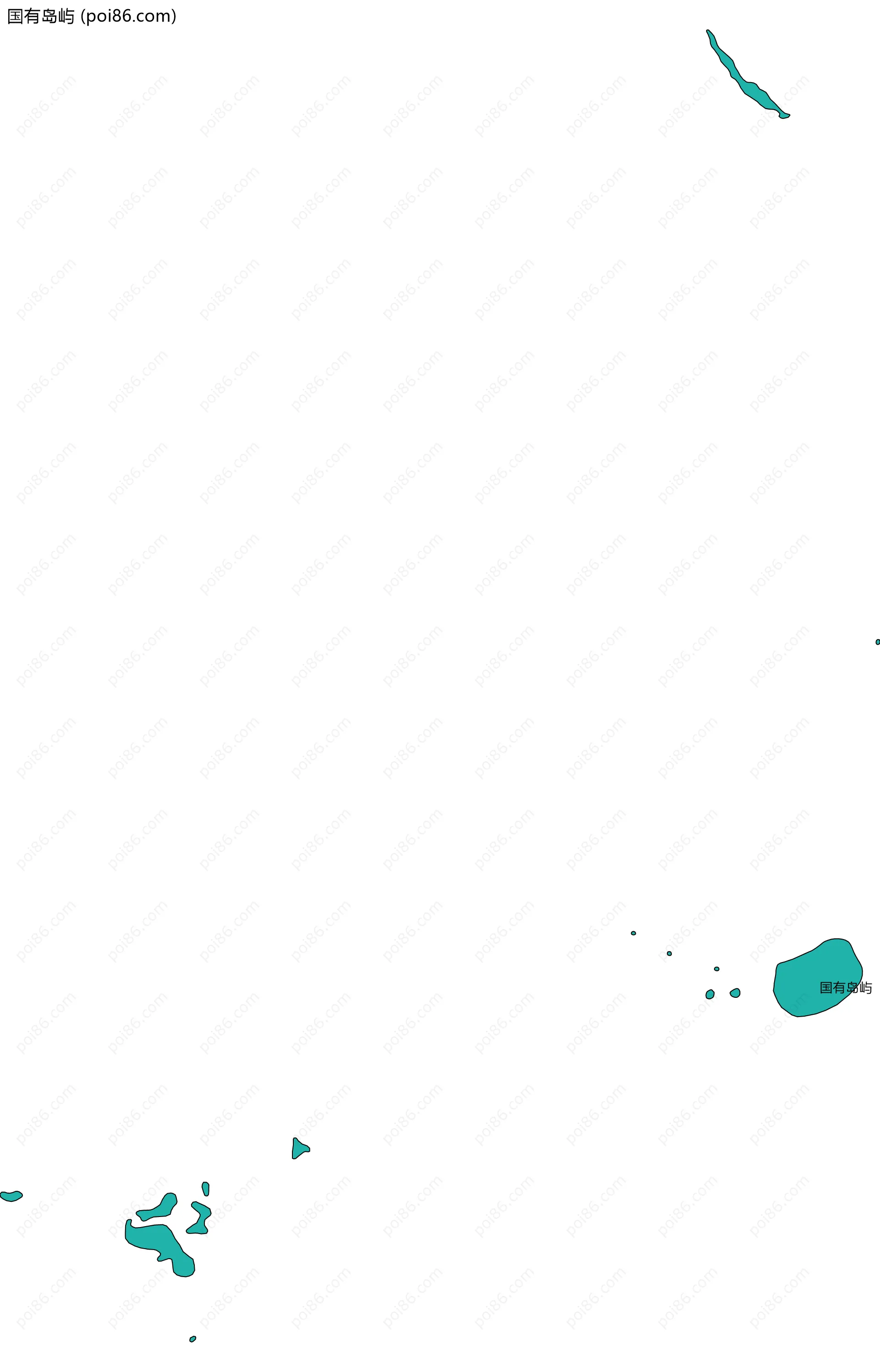 国有岛屿边界地图(五级行政区划)