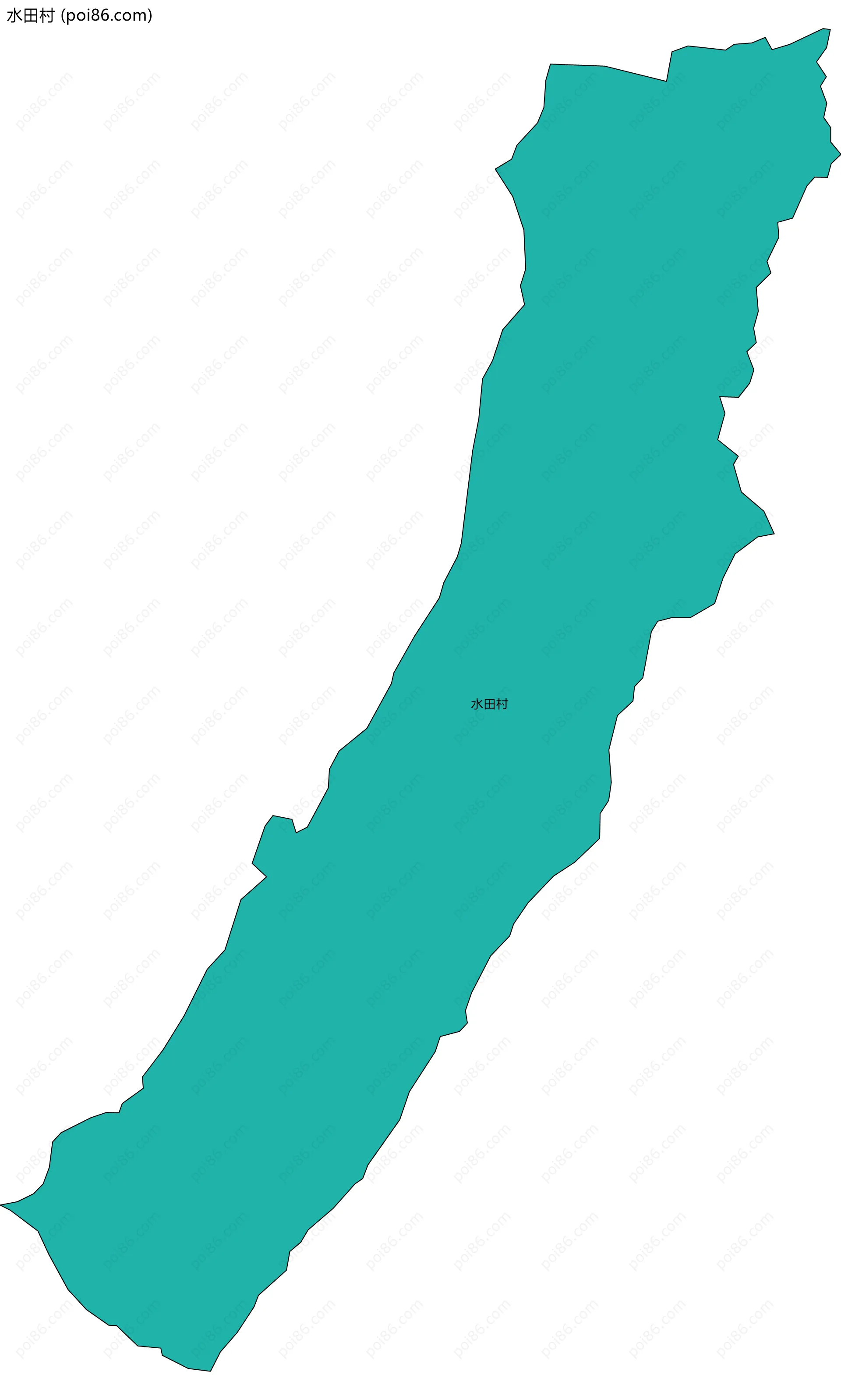 水田村边界地图