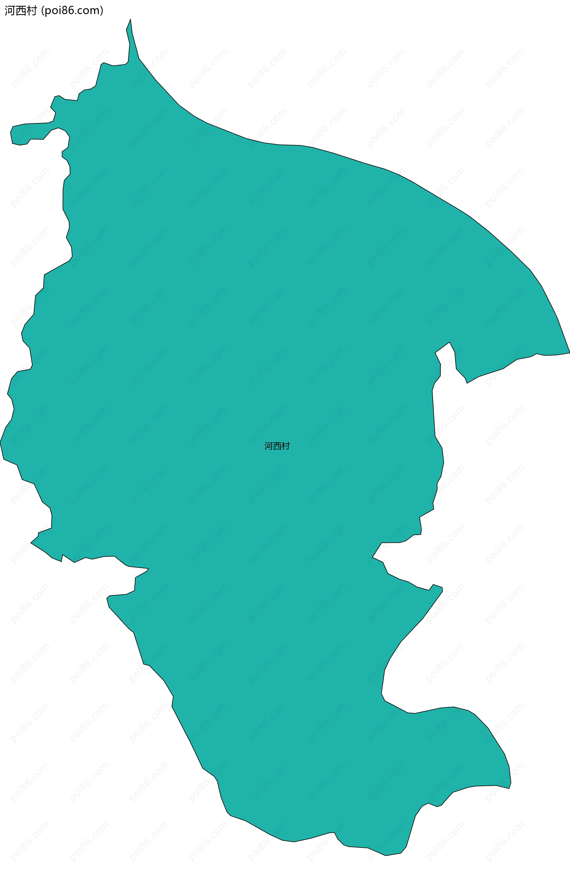 河西村边界地图