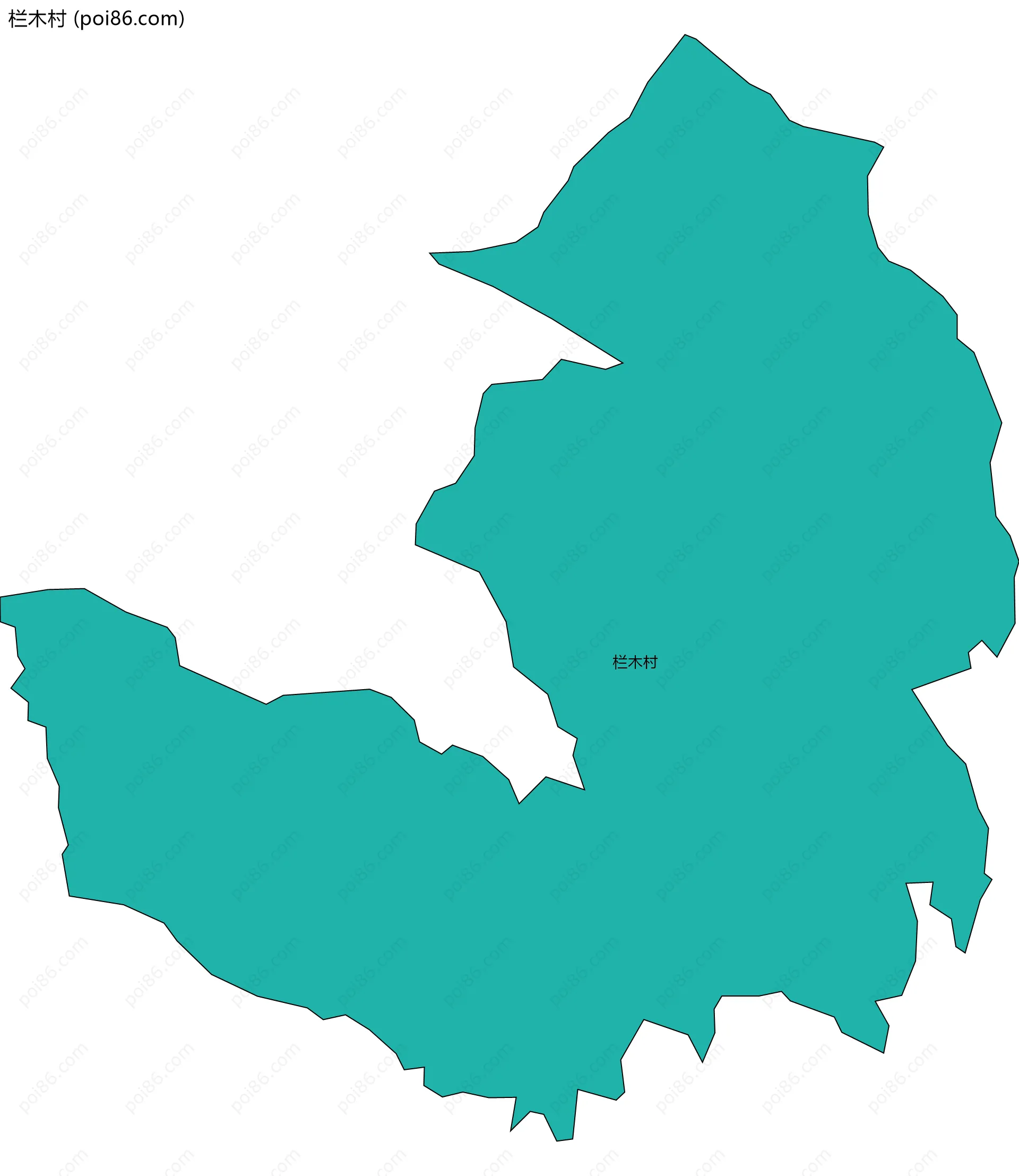 栏木村边界地图