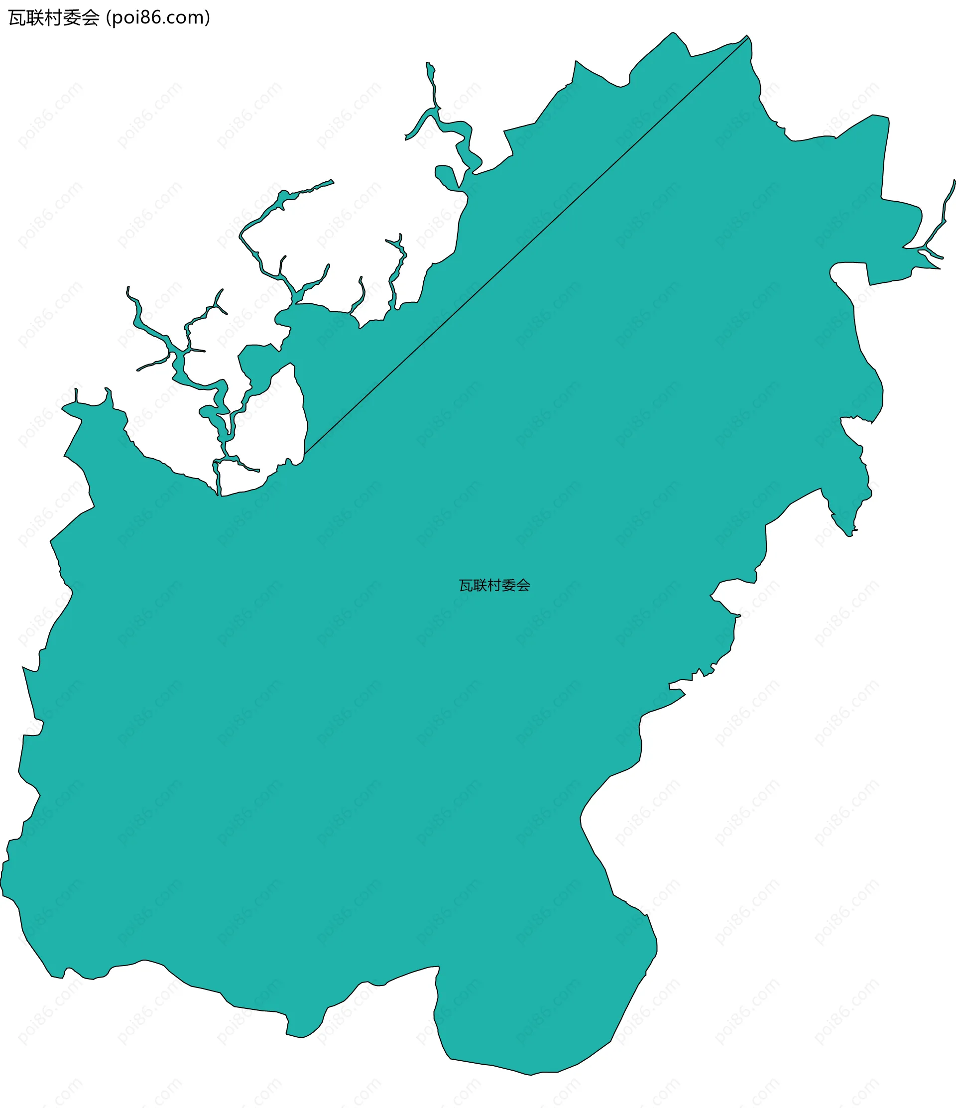 瓦联村委会边界地图