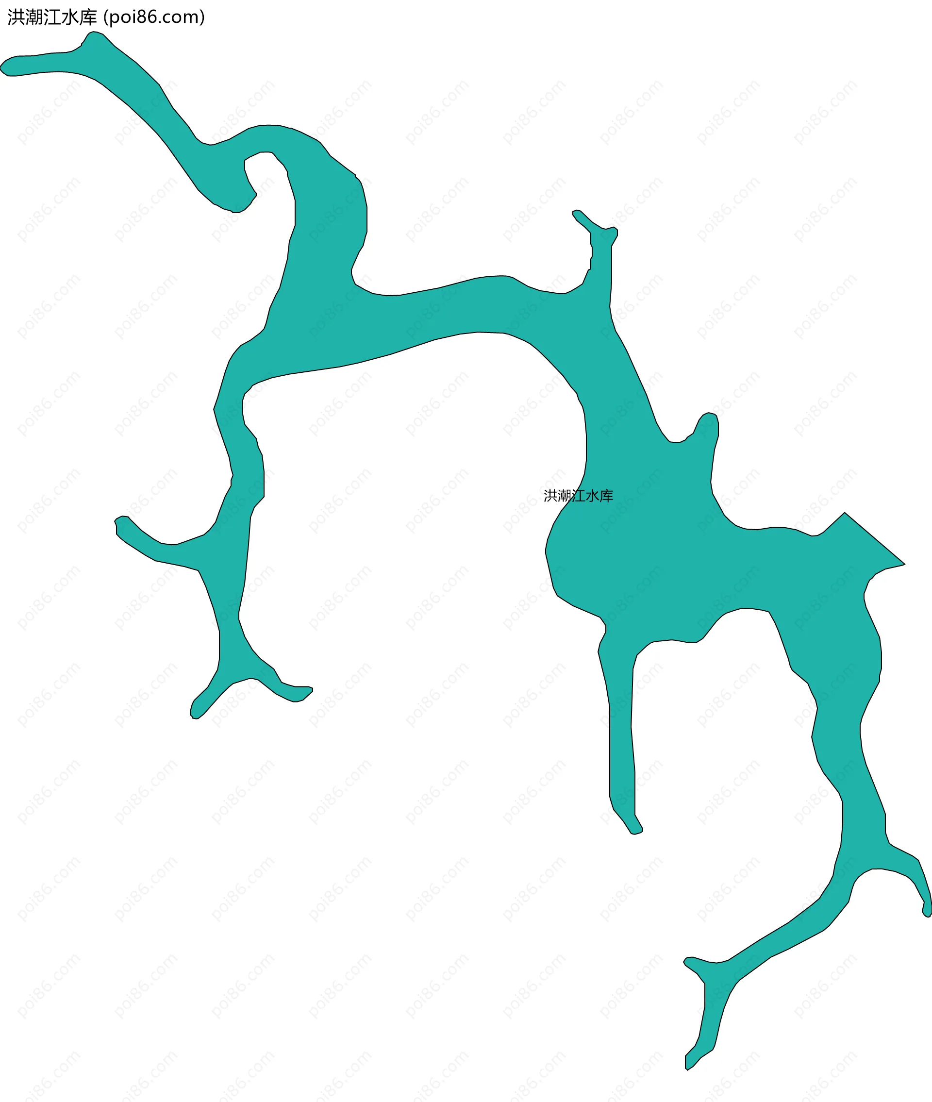 洪潮江水库边界地图