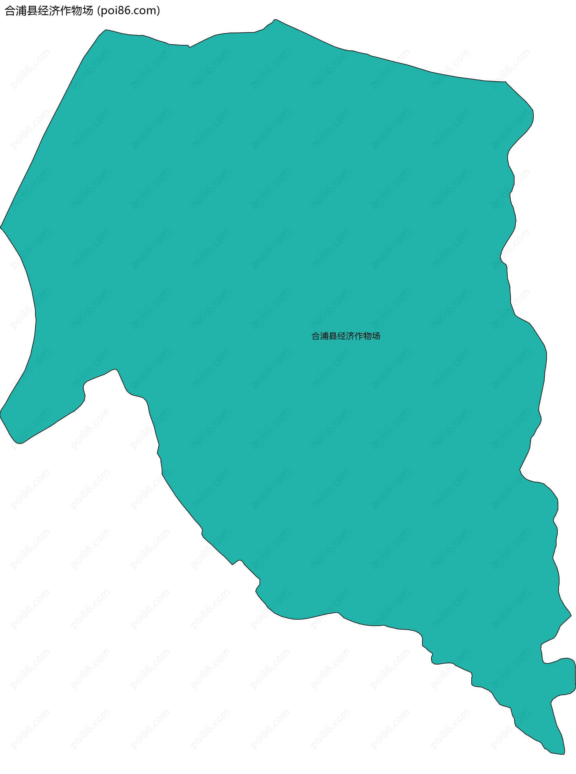 合浦县经济作物场边界地图