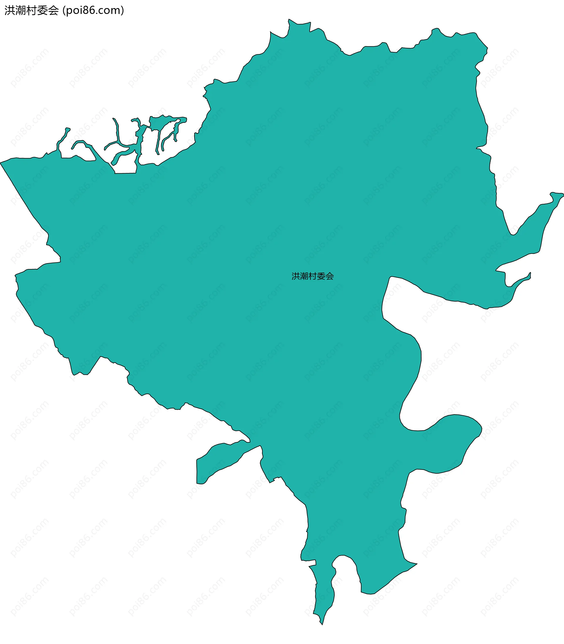 洪潮村委会边界地图