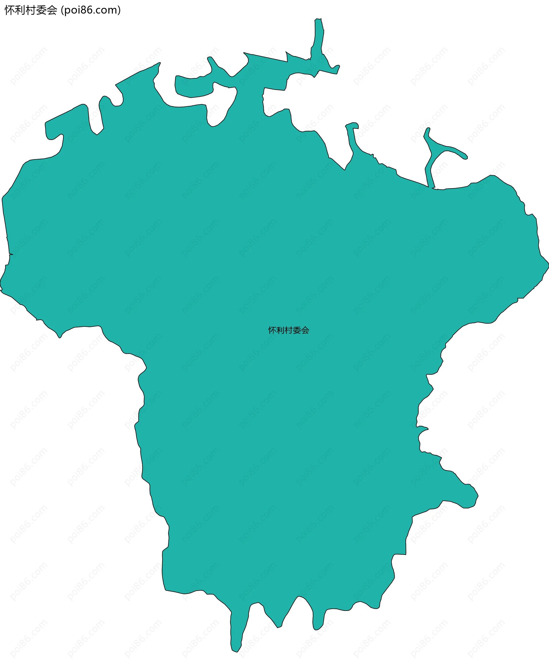 怀利村委会边界地图