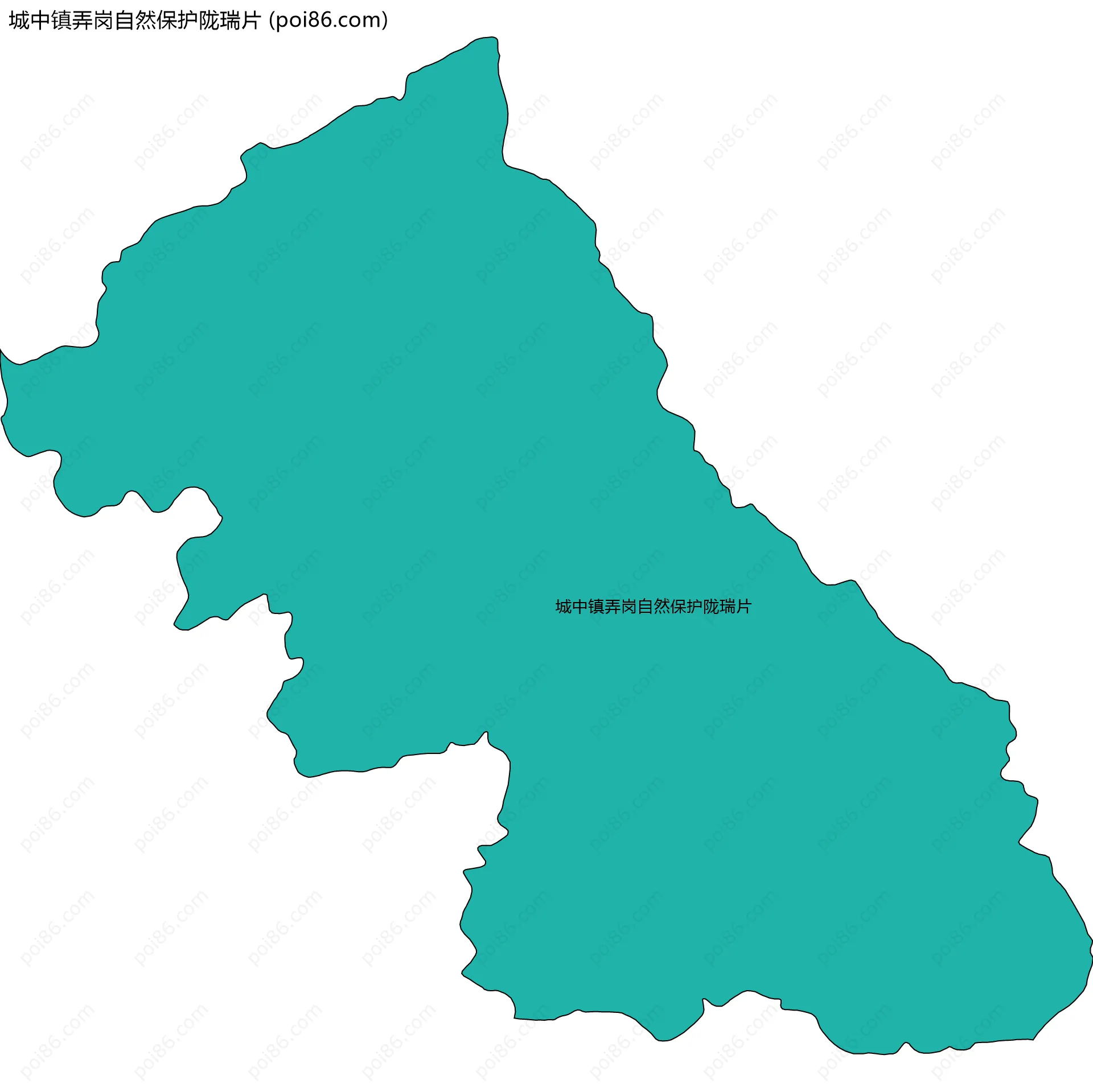 城中镇弄岗自然保护陇瑞片边界地图