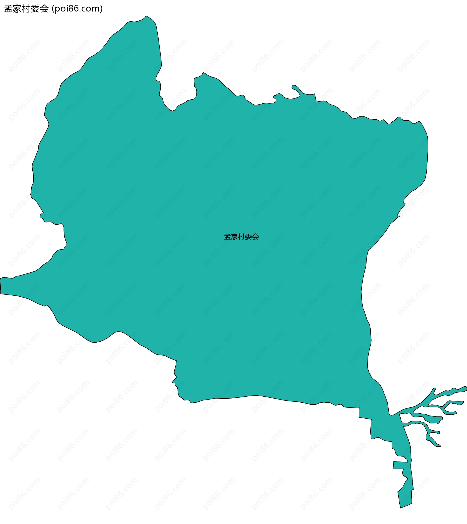 孟家村委会边界地图