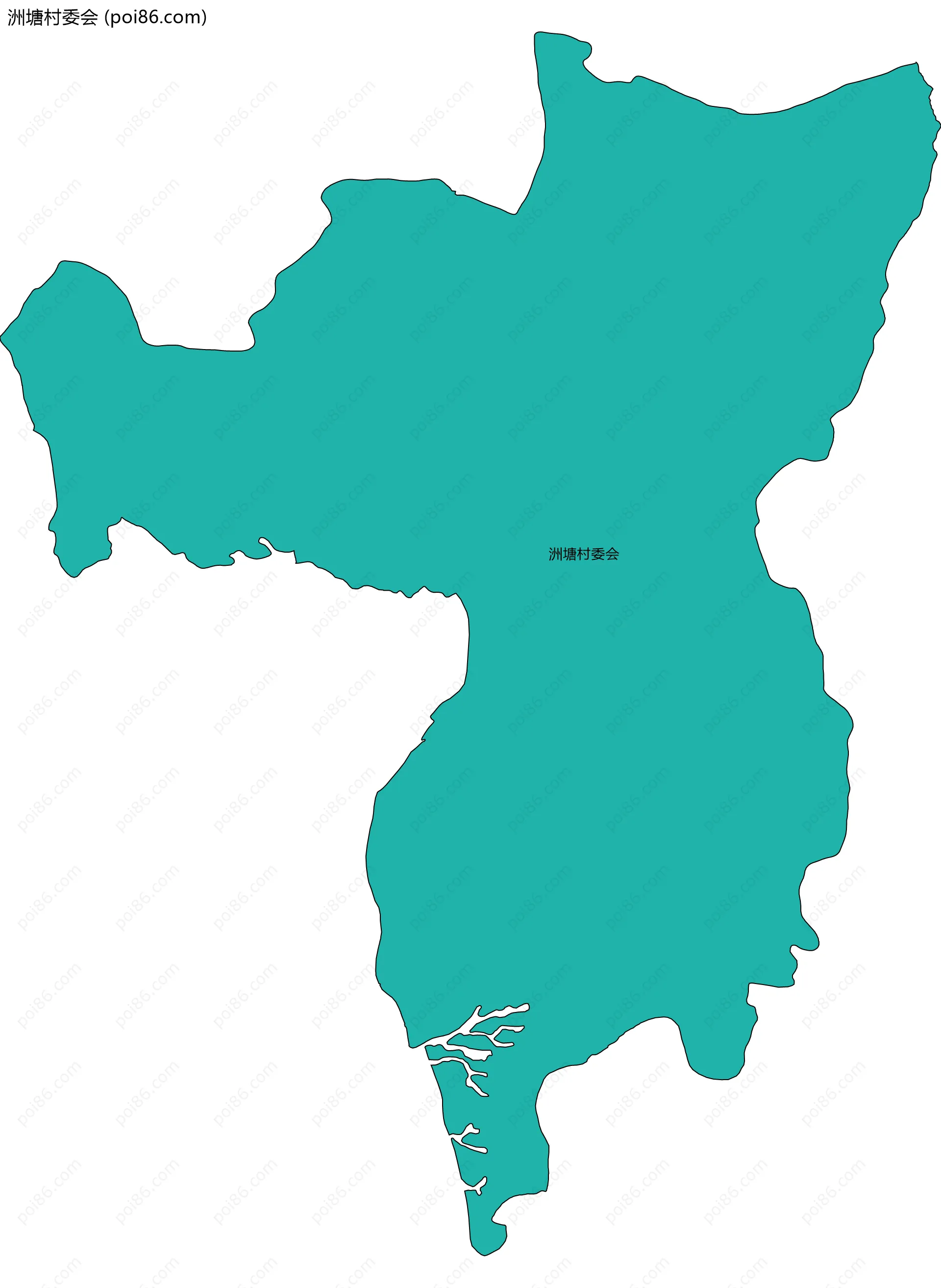 洲塘村委会边界地图