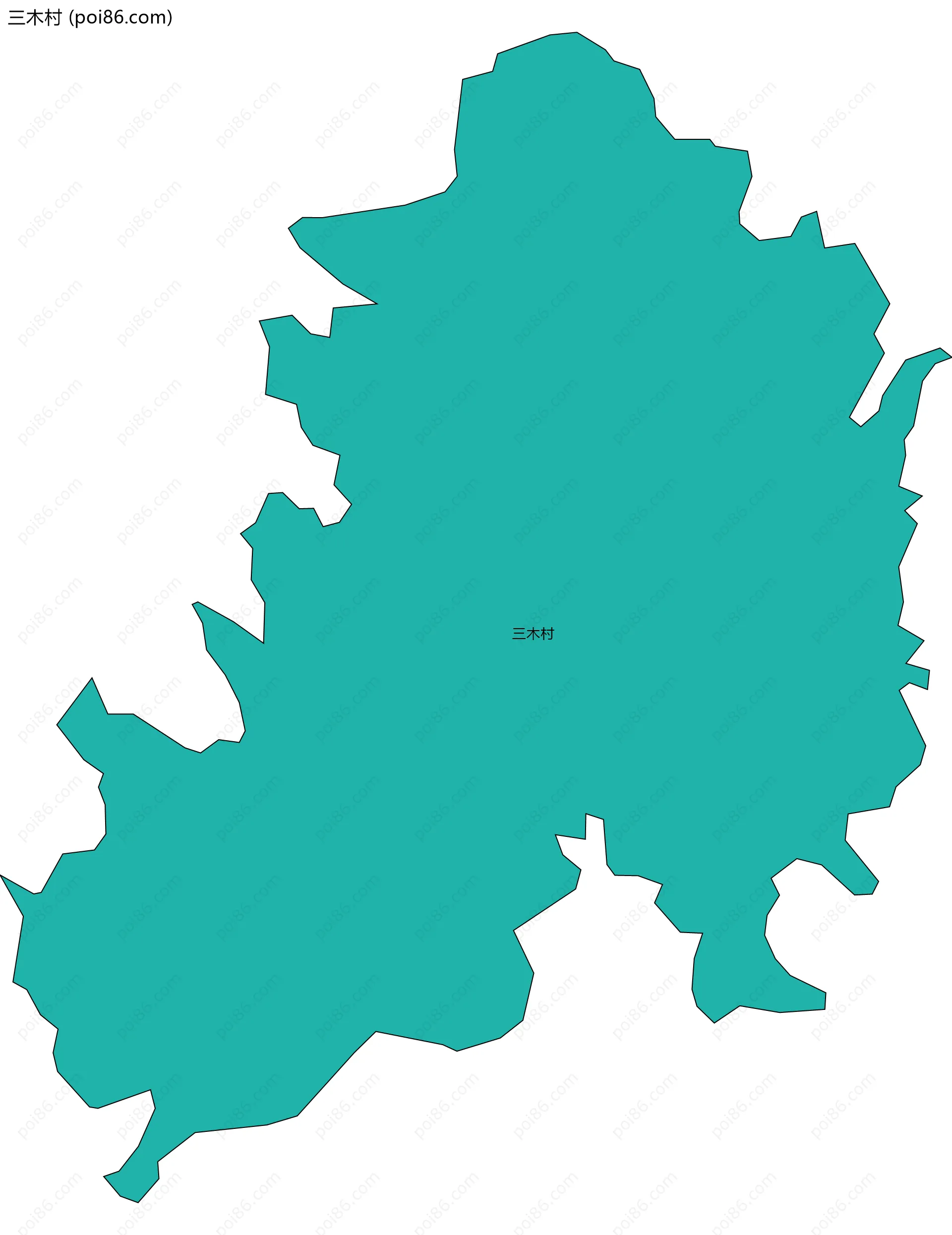 三木村边界地图