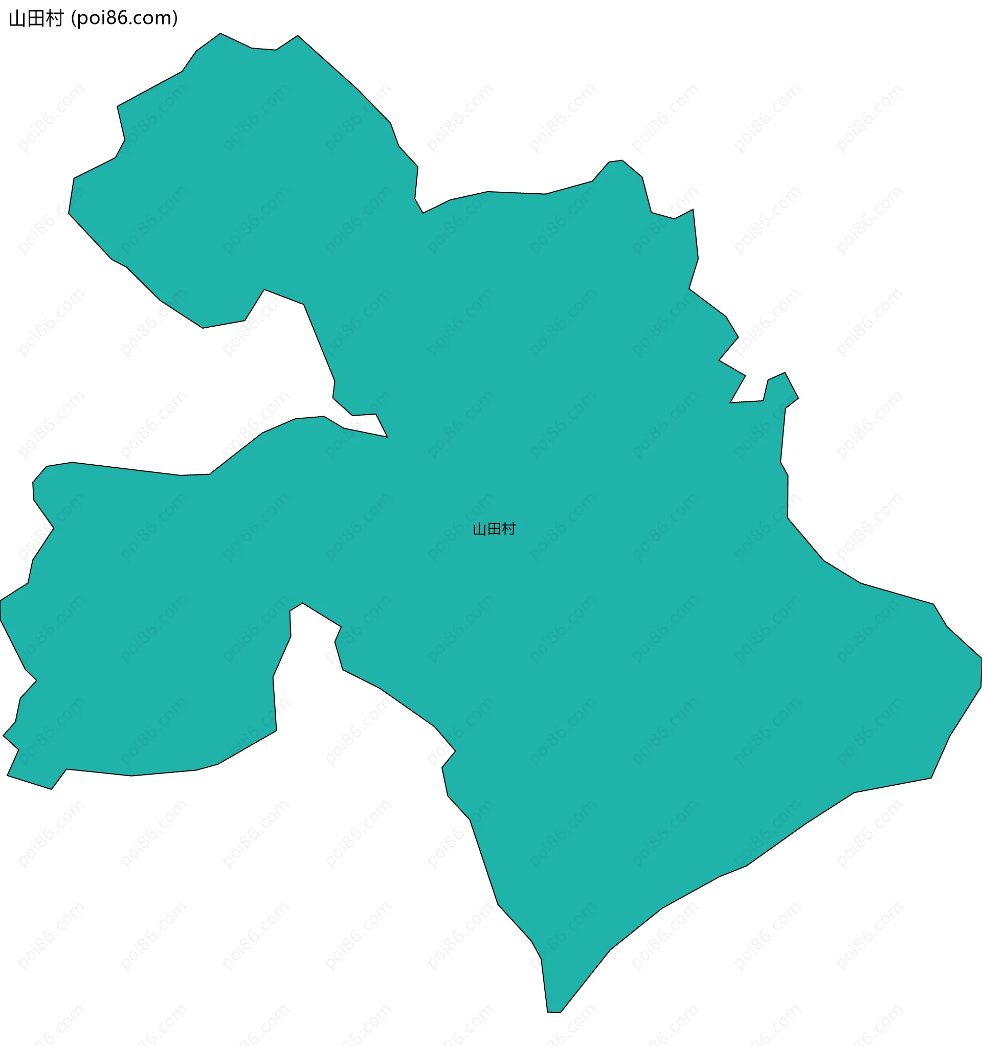 山田村边界地图