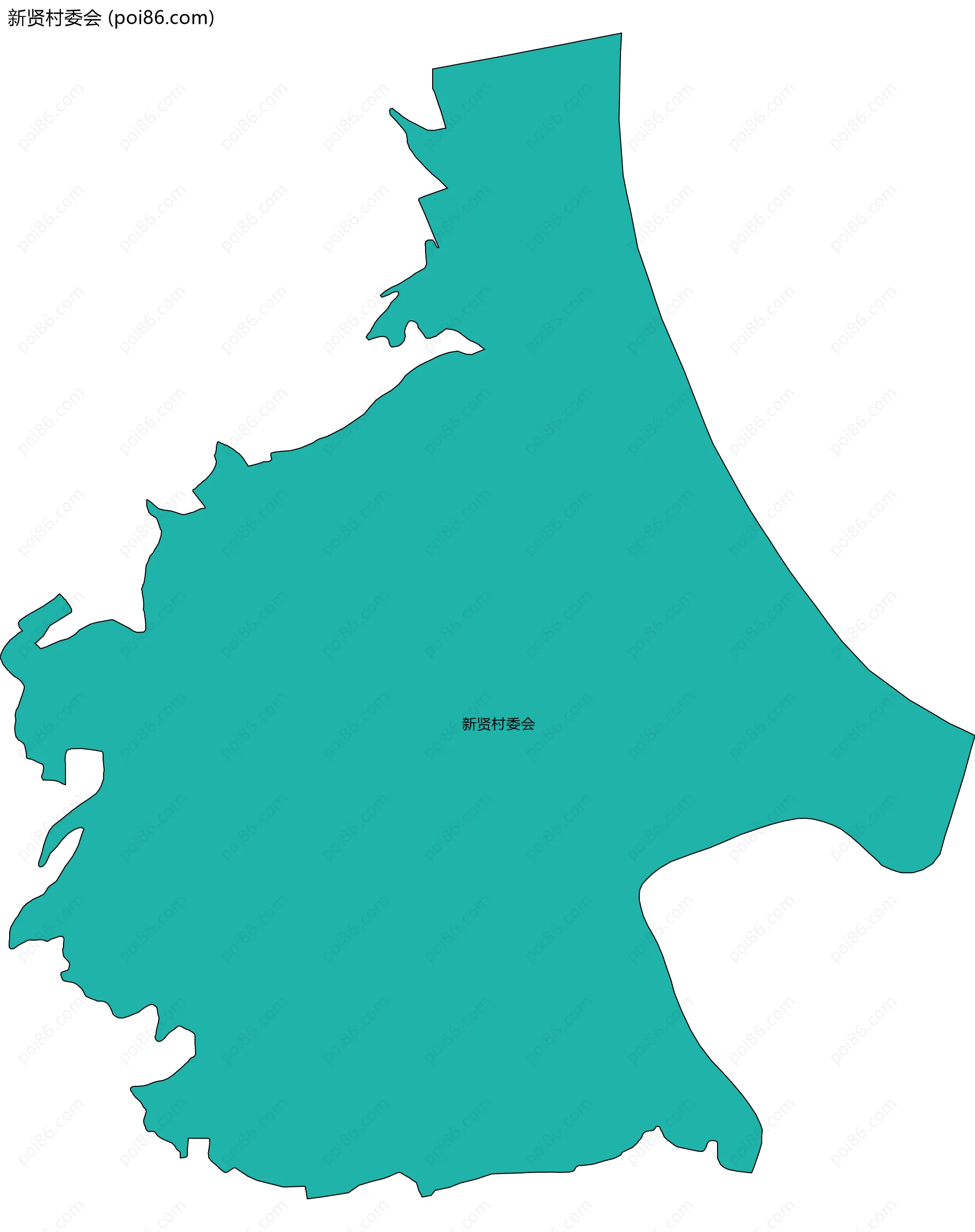 新贤村委会边界地图