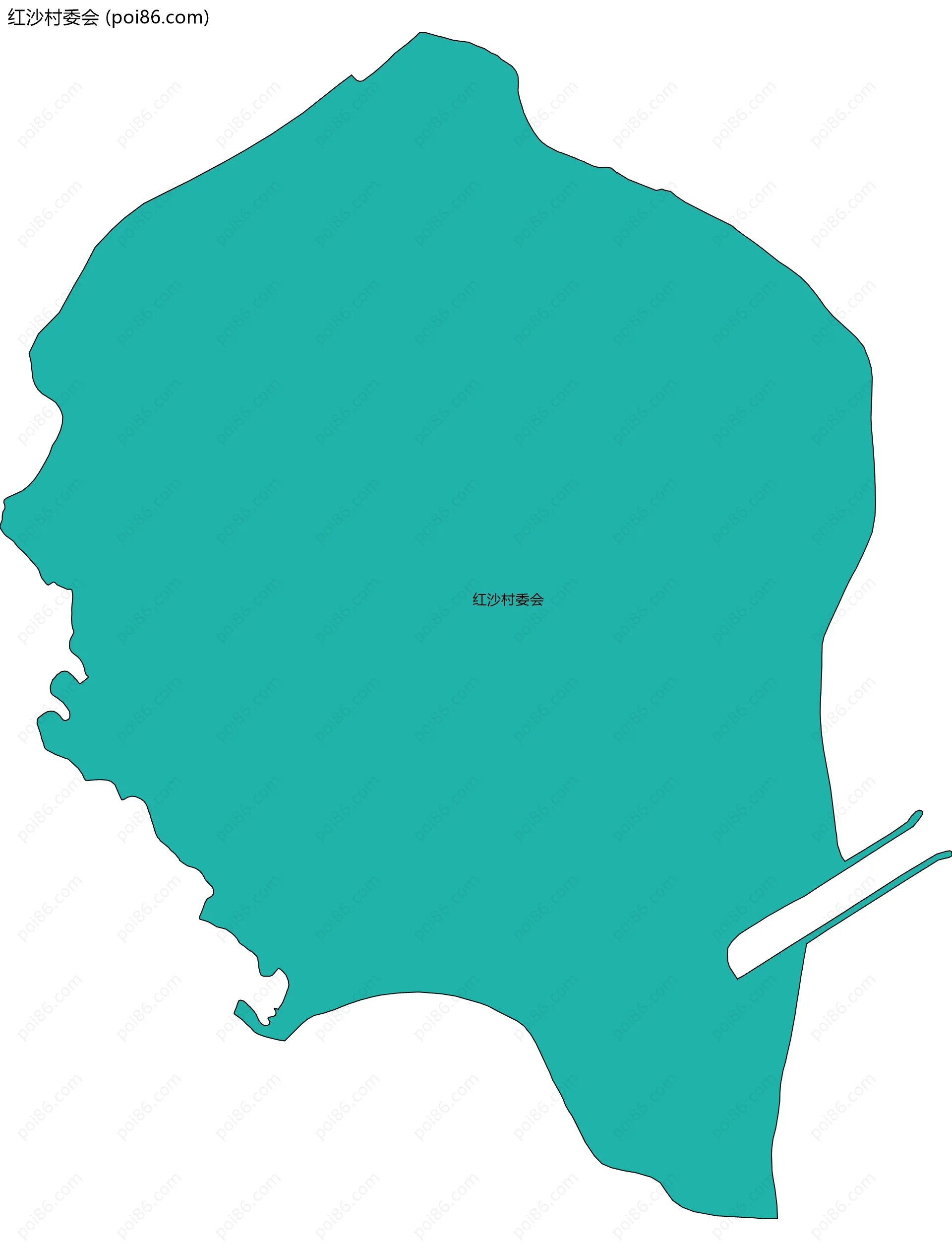 红沙村委会边界地图