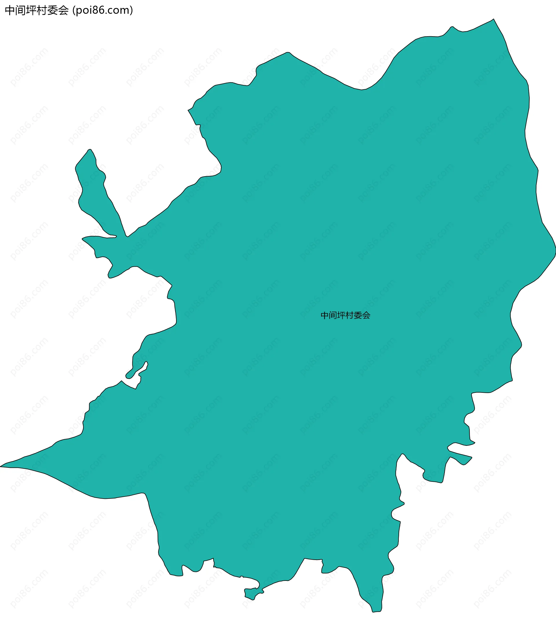 中间坪村委会边界地图