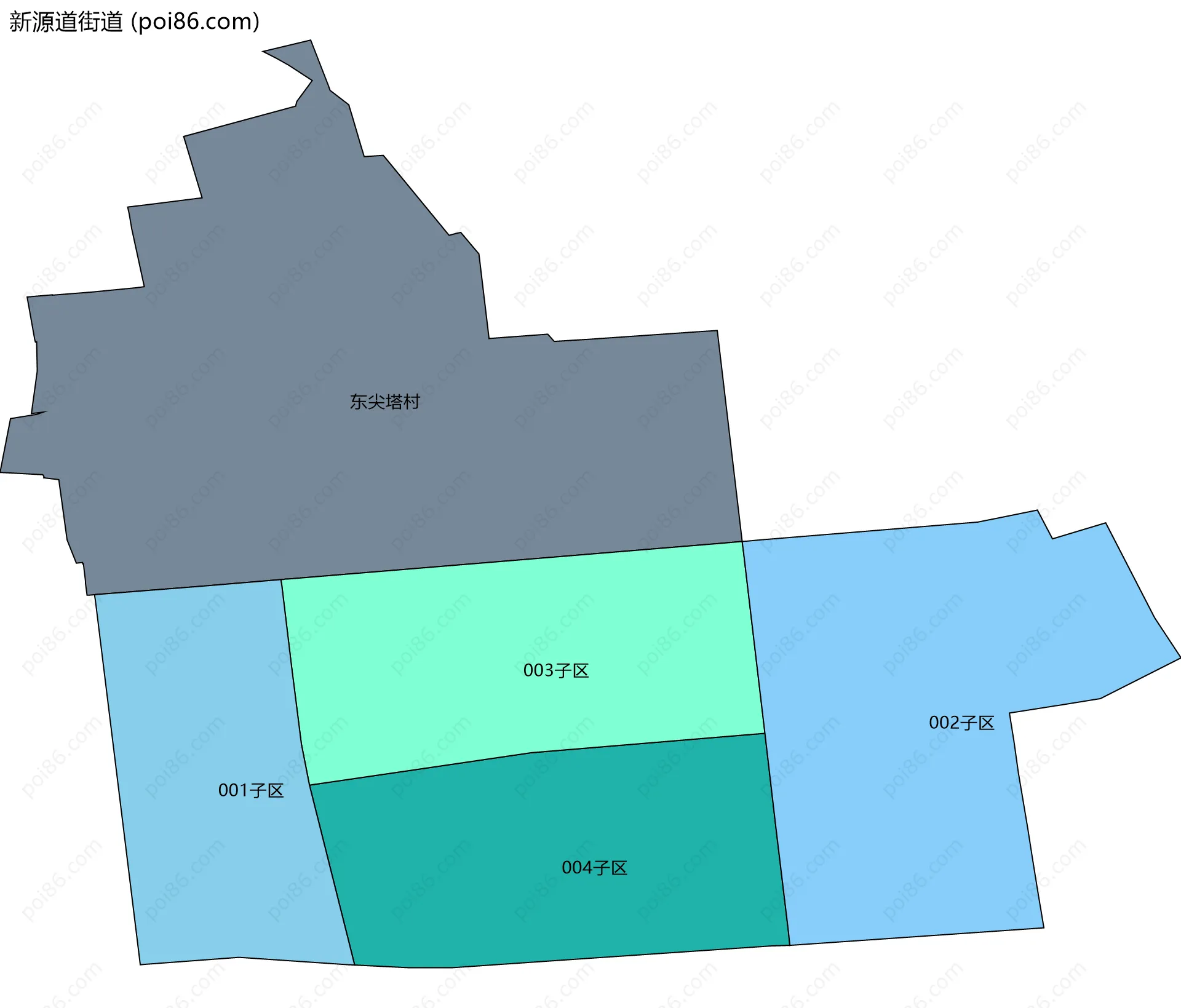 新源道街道边界地图(五级行政区划)