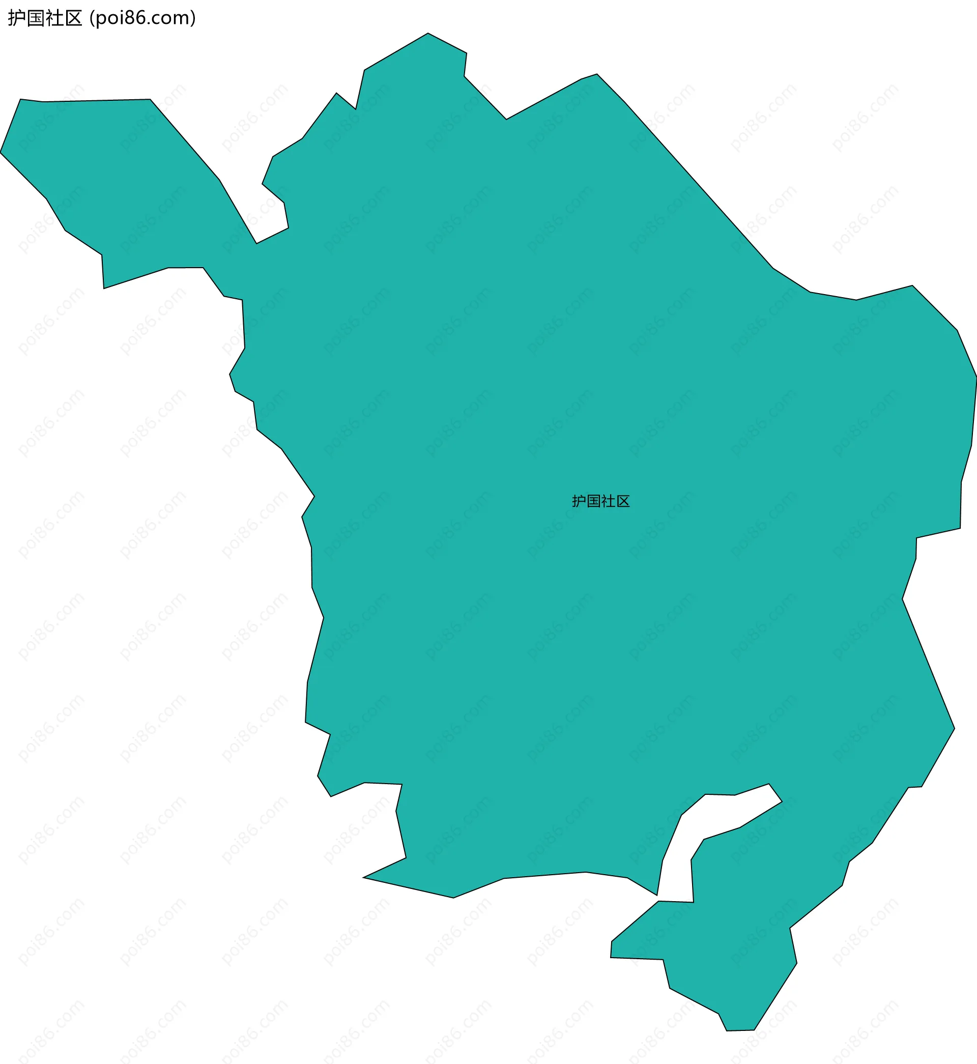 护国社区边界地图