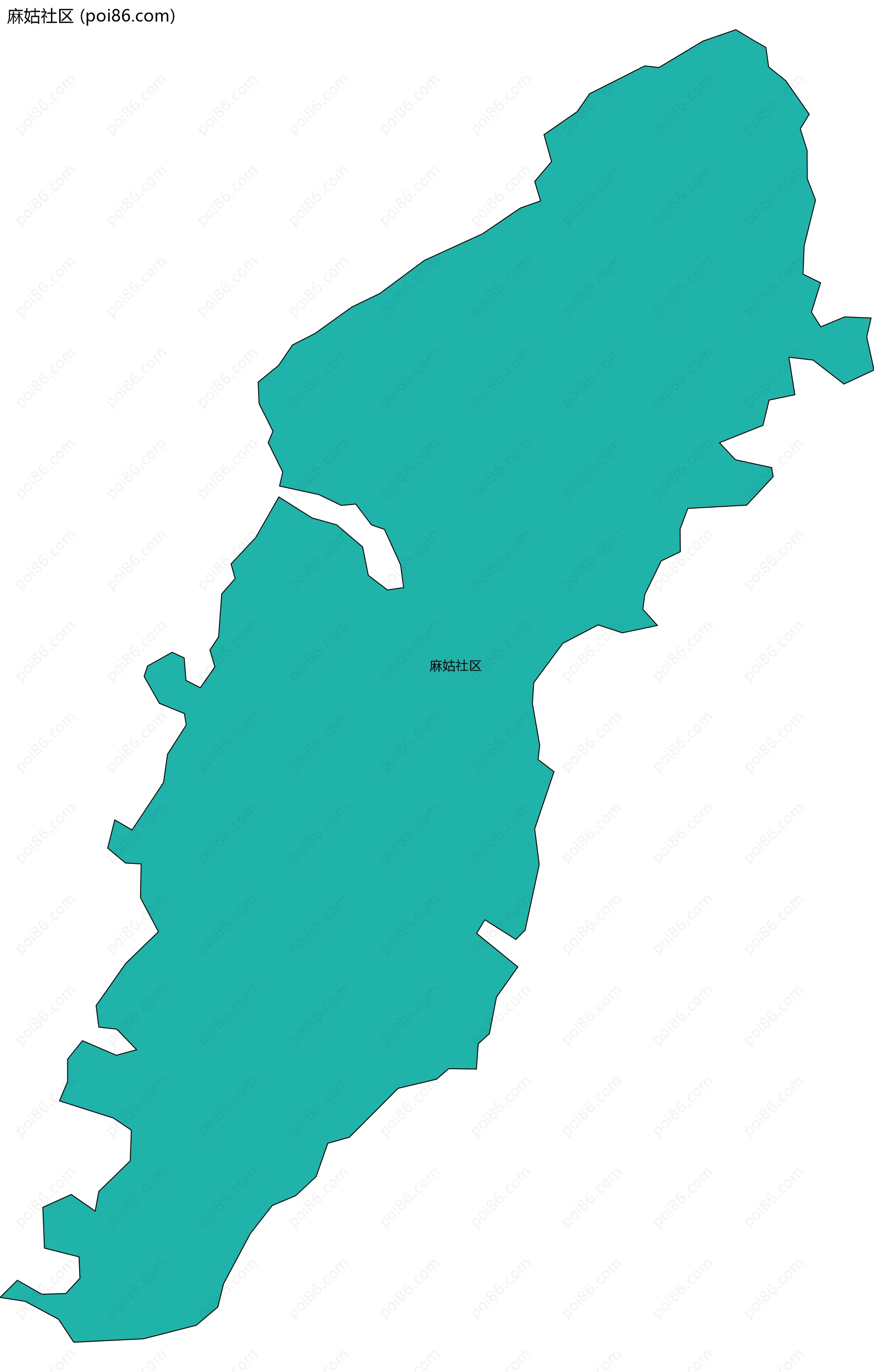 麻姑社区边界地图