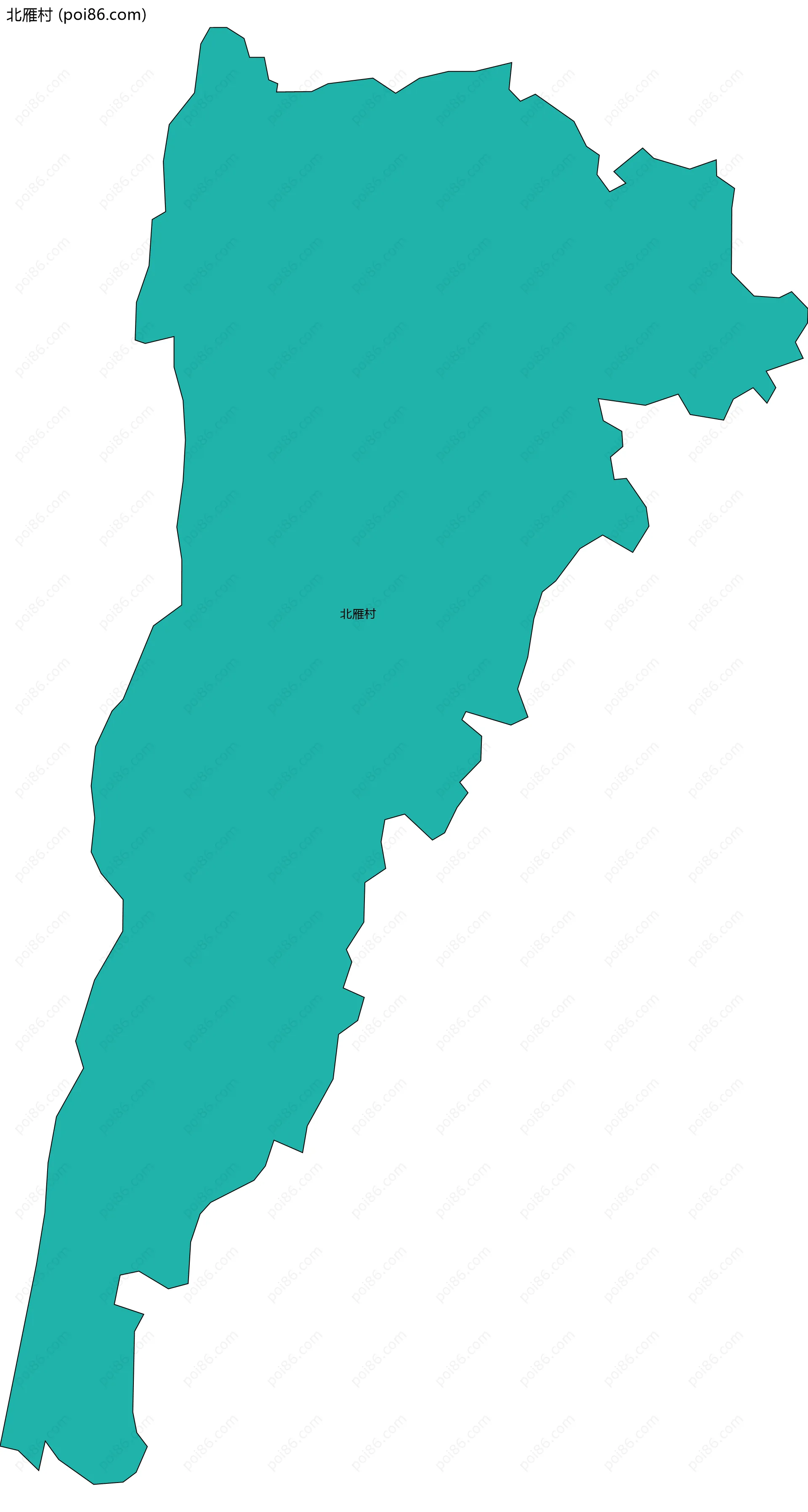 北雁村边界地图