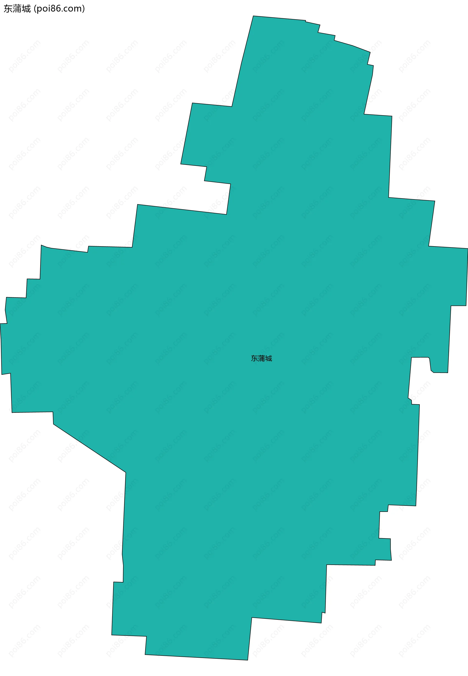 东蒲城边界地图