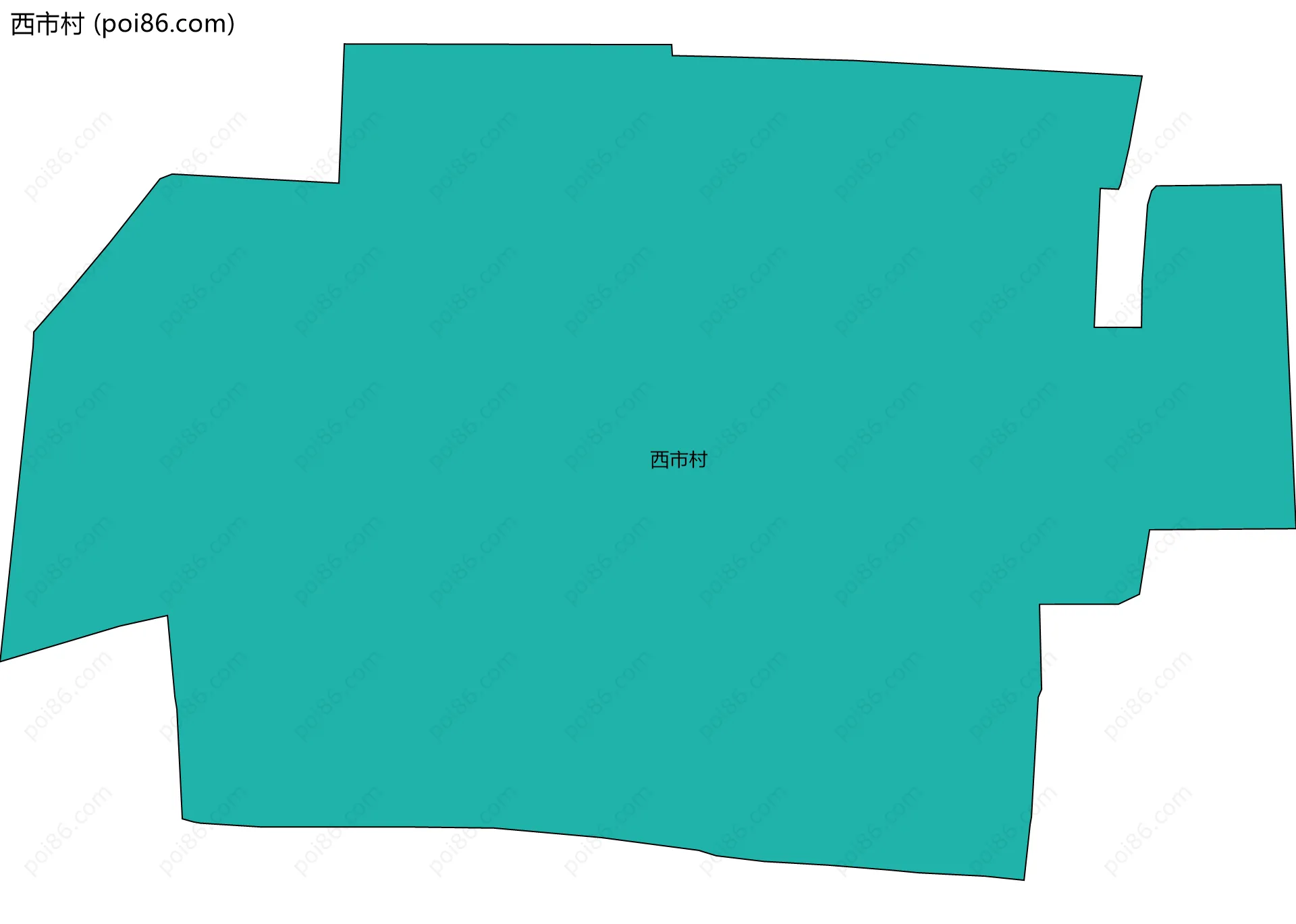 西市村边界地图
