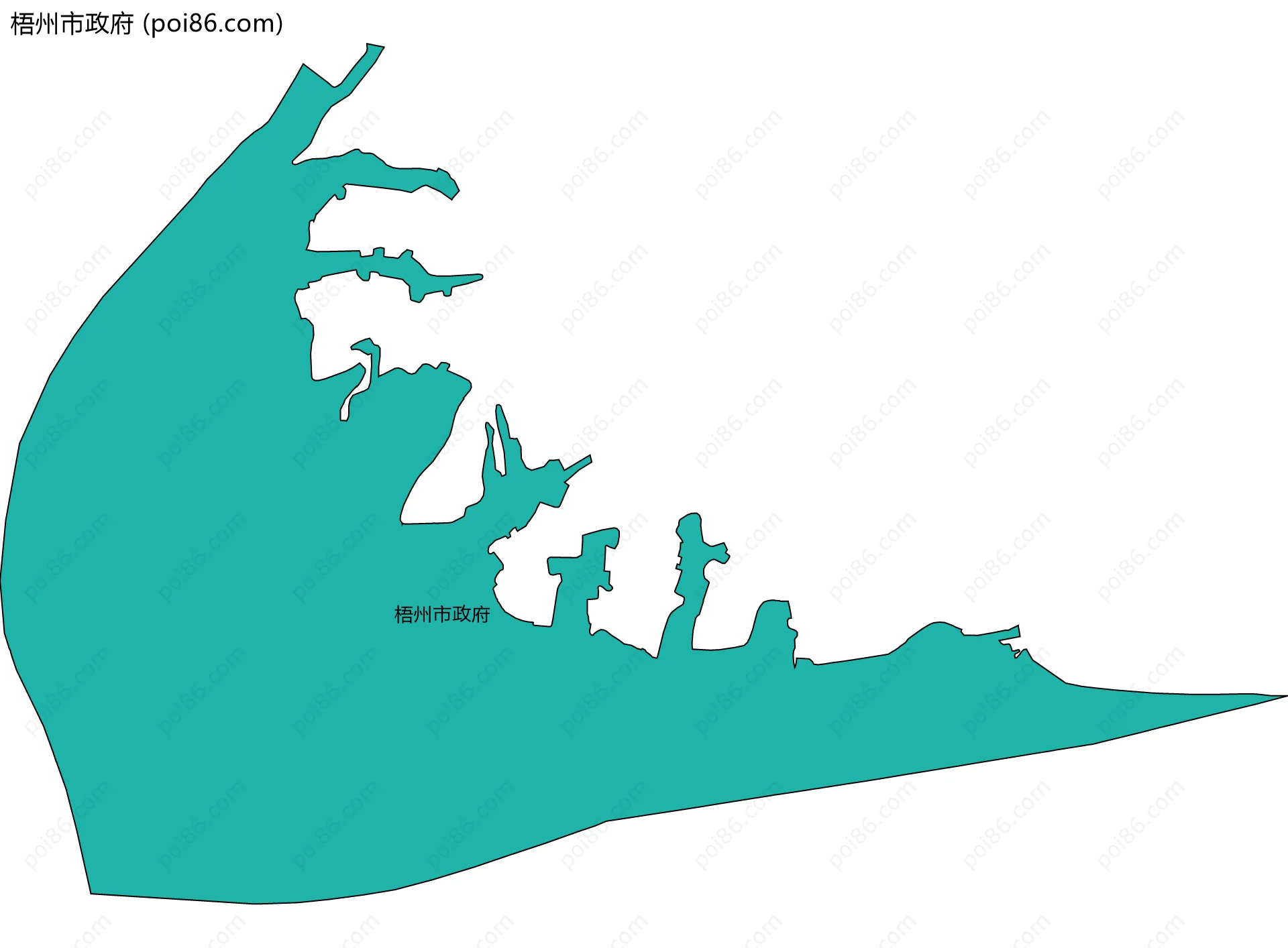 梧州市政府边界地图