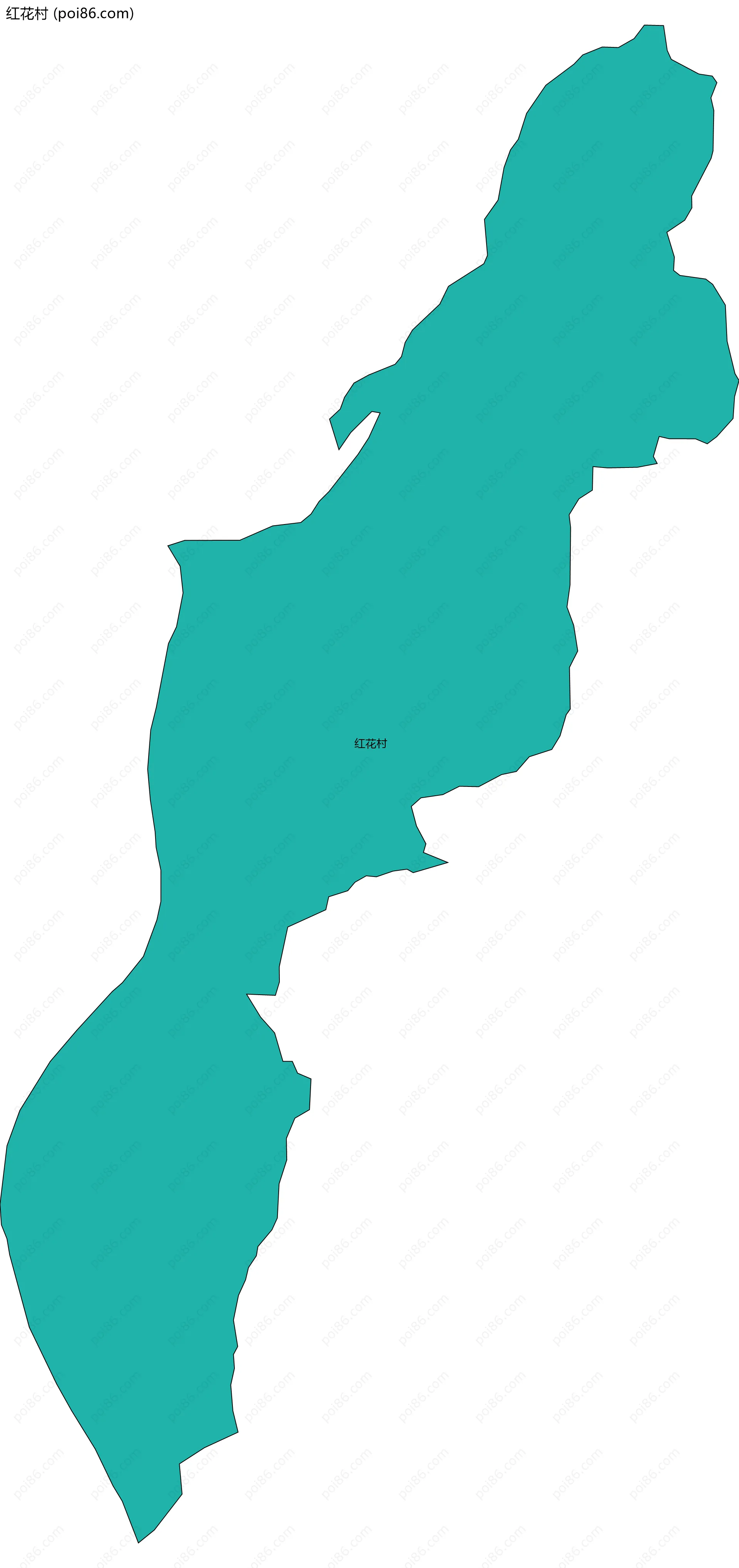 红花村边界地图