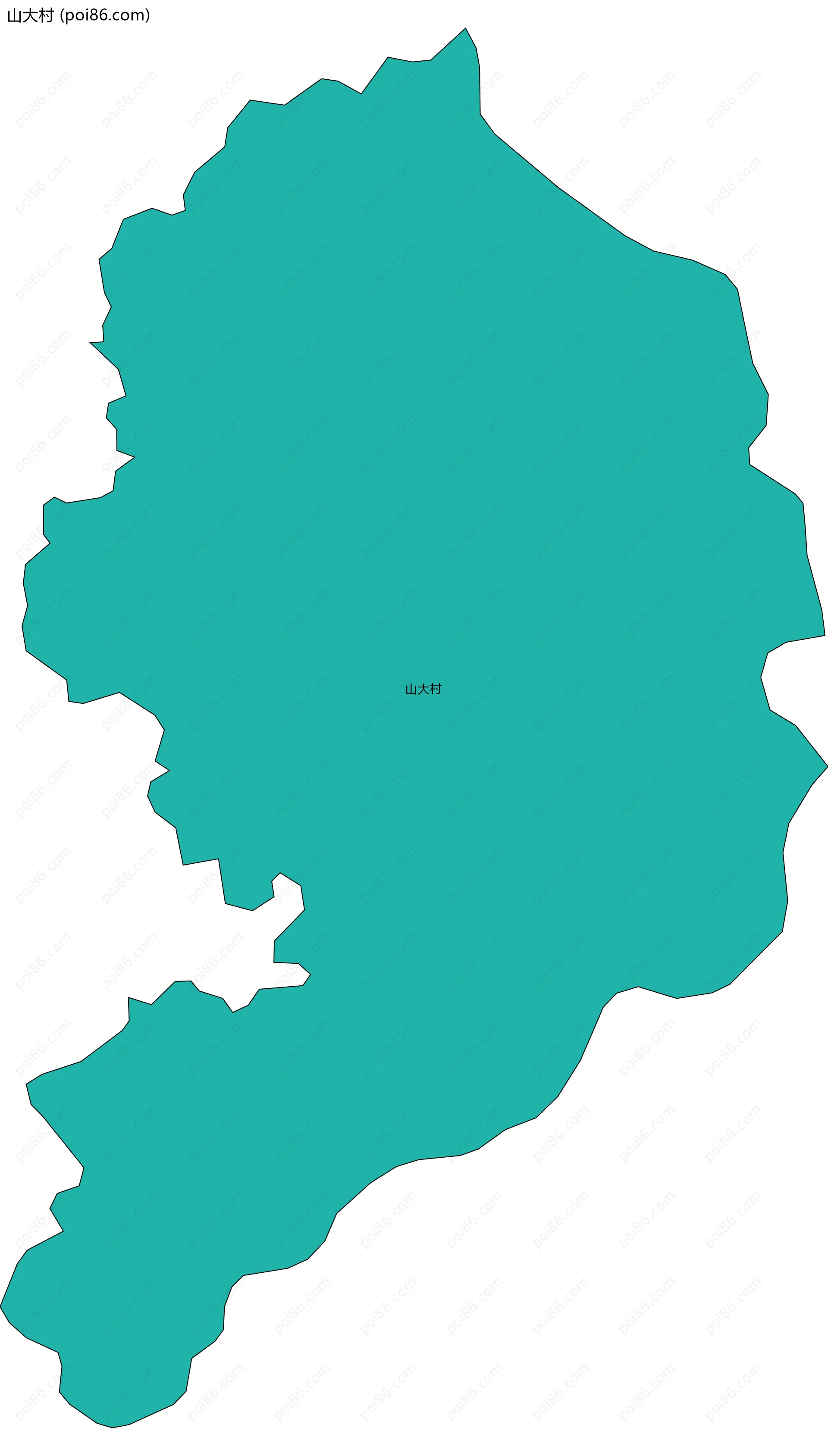 山大村边界地图