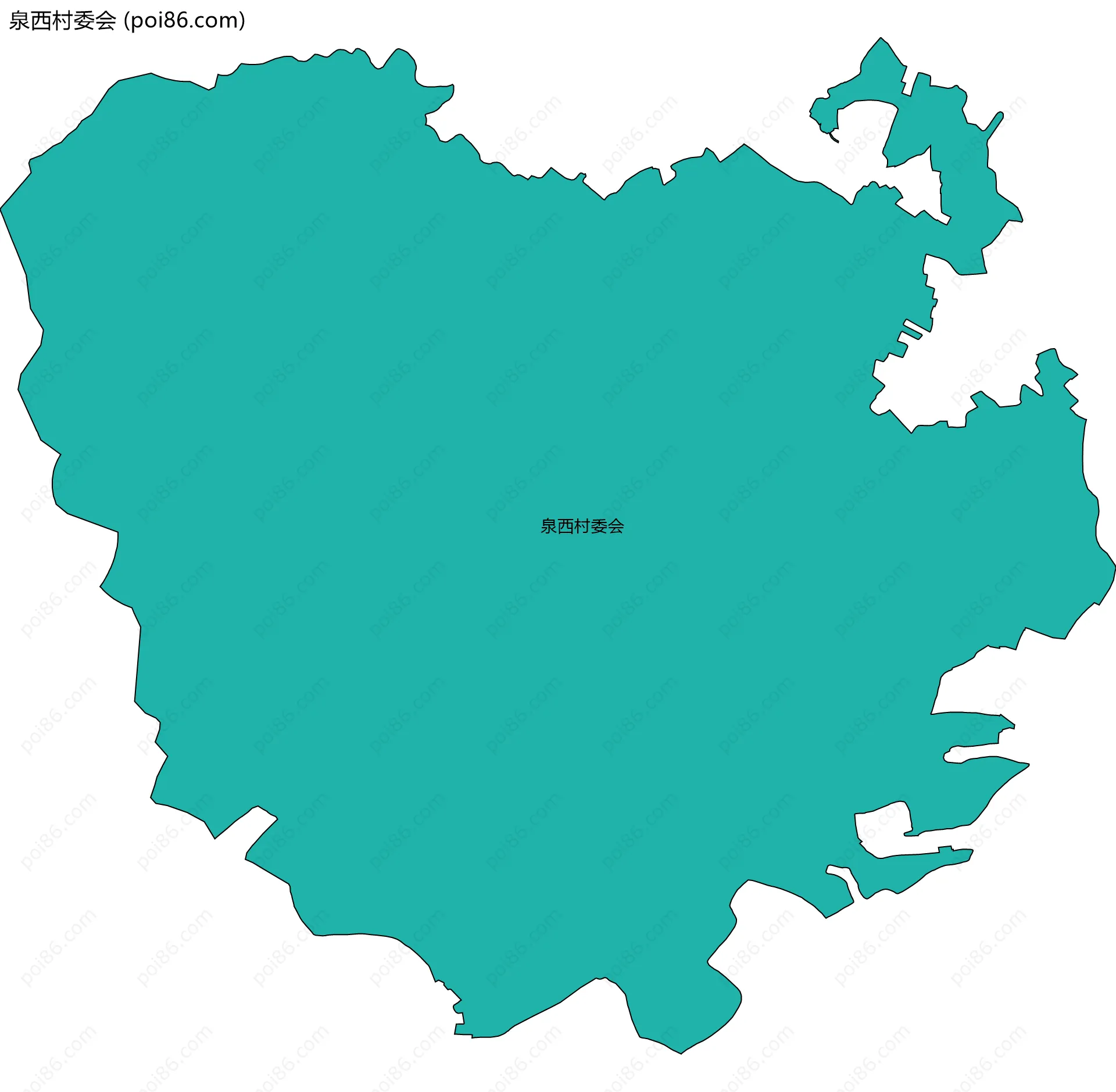 泉西村委会边界地图