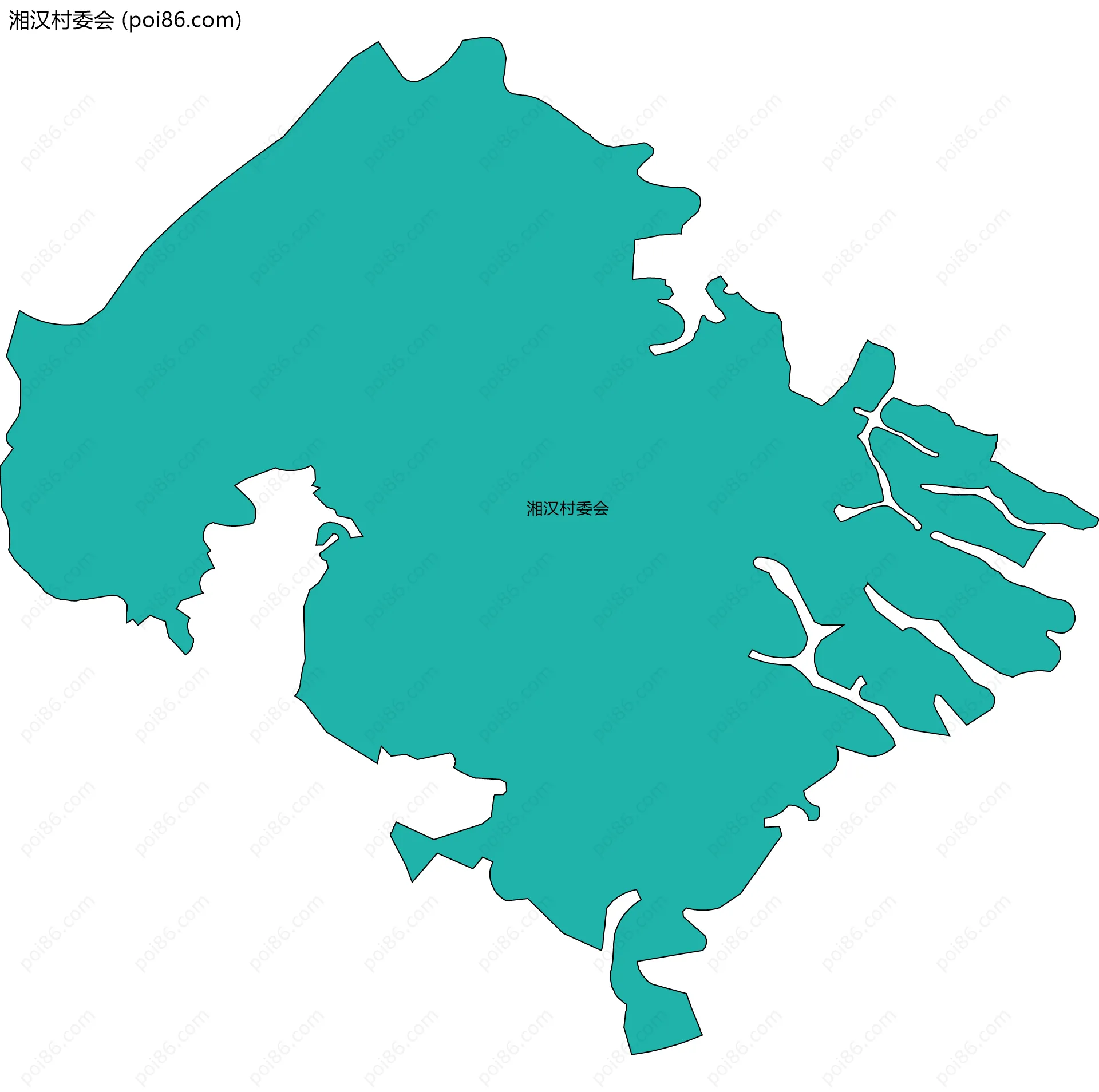 湘汉村委会边界地图