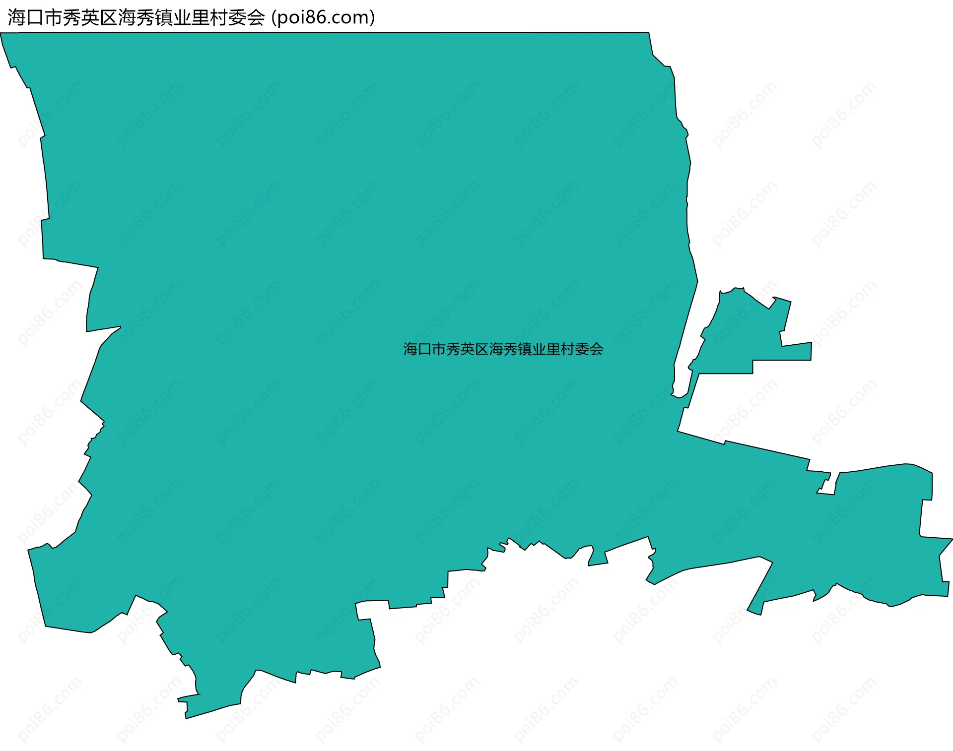 海口市秀英区海秀镇业里村委会边界地图